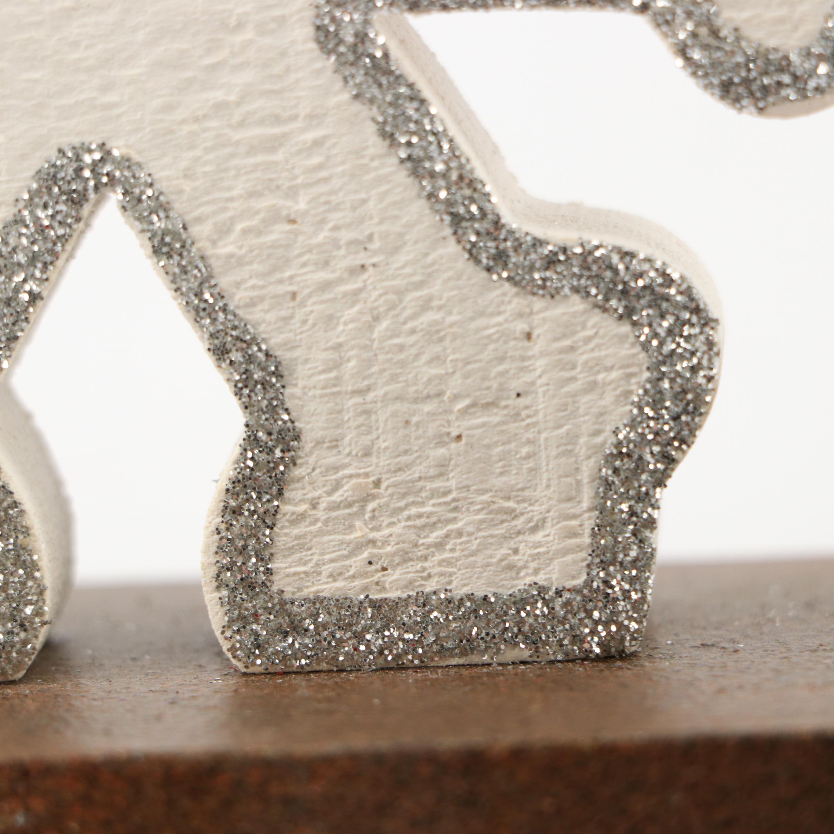 Snowflake Stocking Holders with Contemporary Porcelain Deer Head