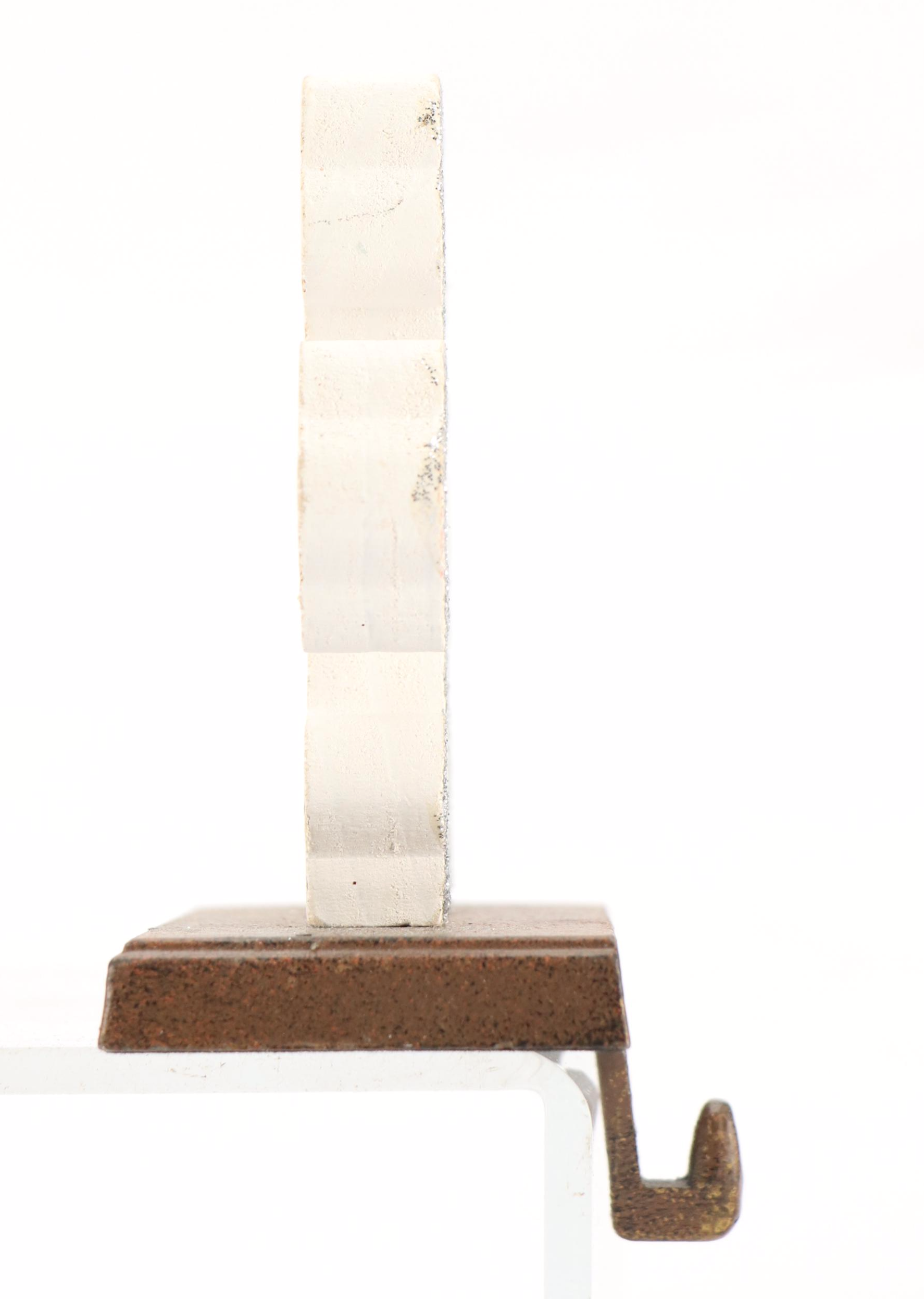 Snowflake Stocking Holders with Contemporary Porcelain Deer Head