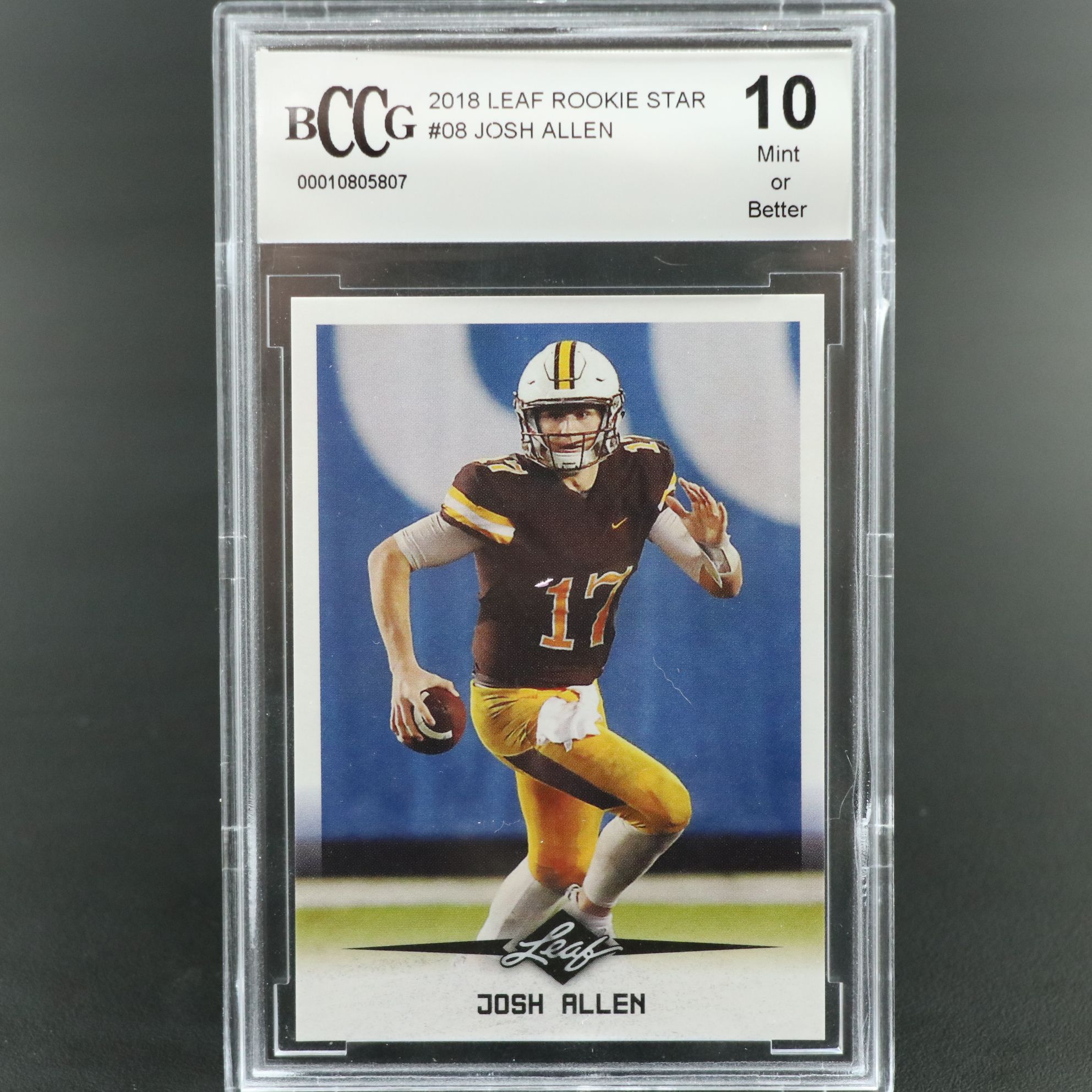 2018 Leaf Josh Allen Rookie Star Football Card Graded BCCG 10