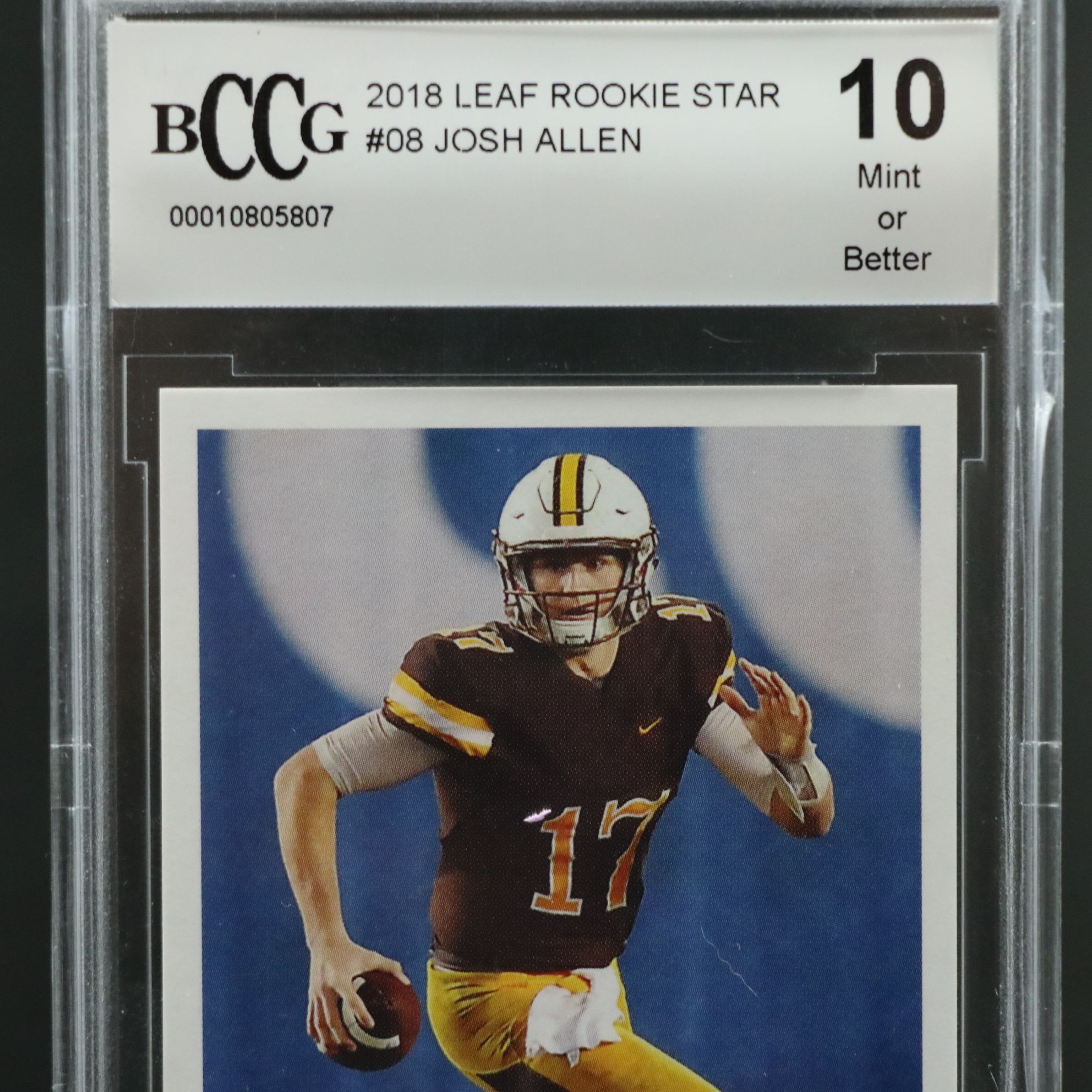 2018 Leaf Josh Allen Rookie Star Football Card Graded BCCG 10