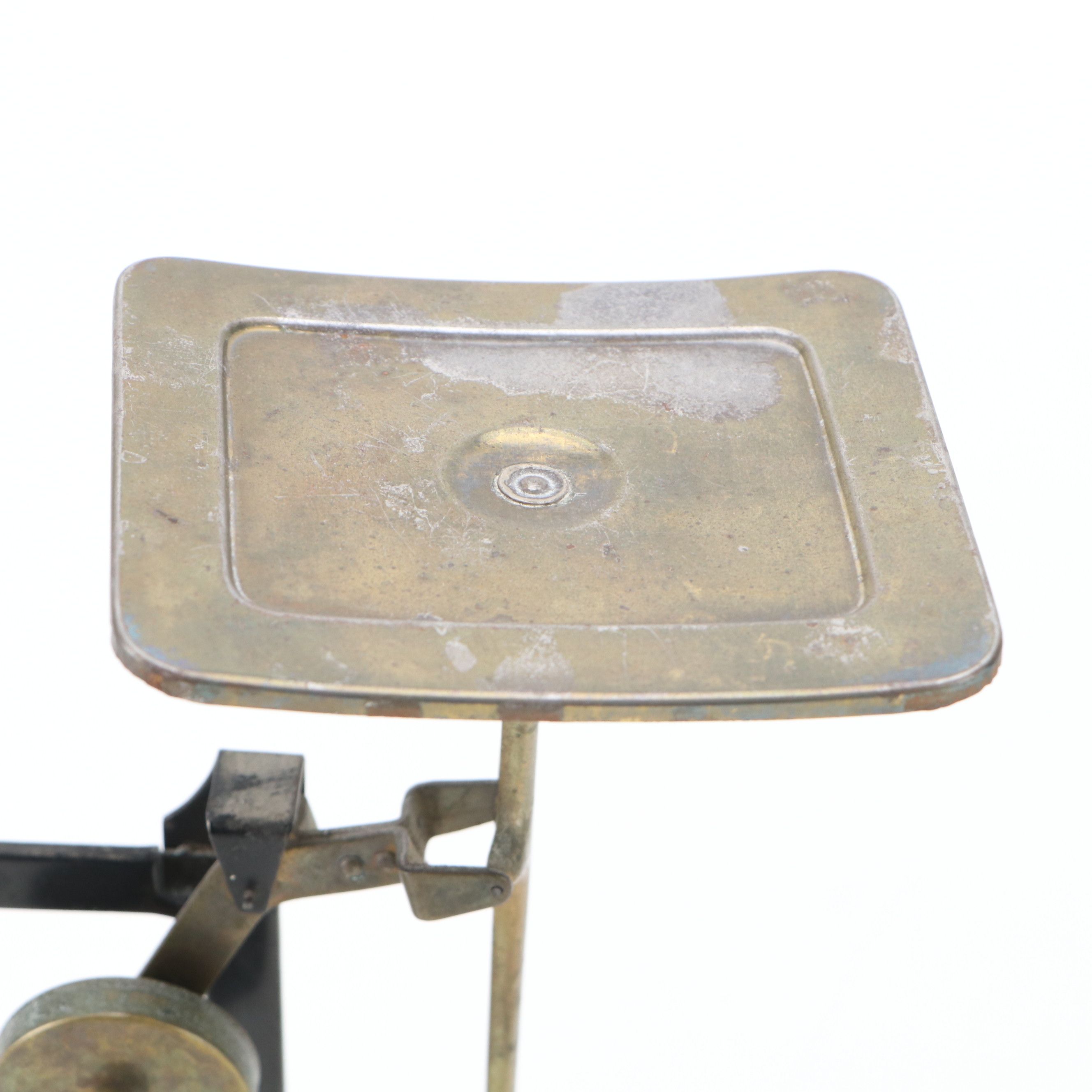 Antique German Brass and Enamel Pendulum Letter Scale