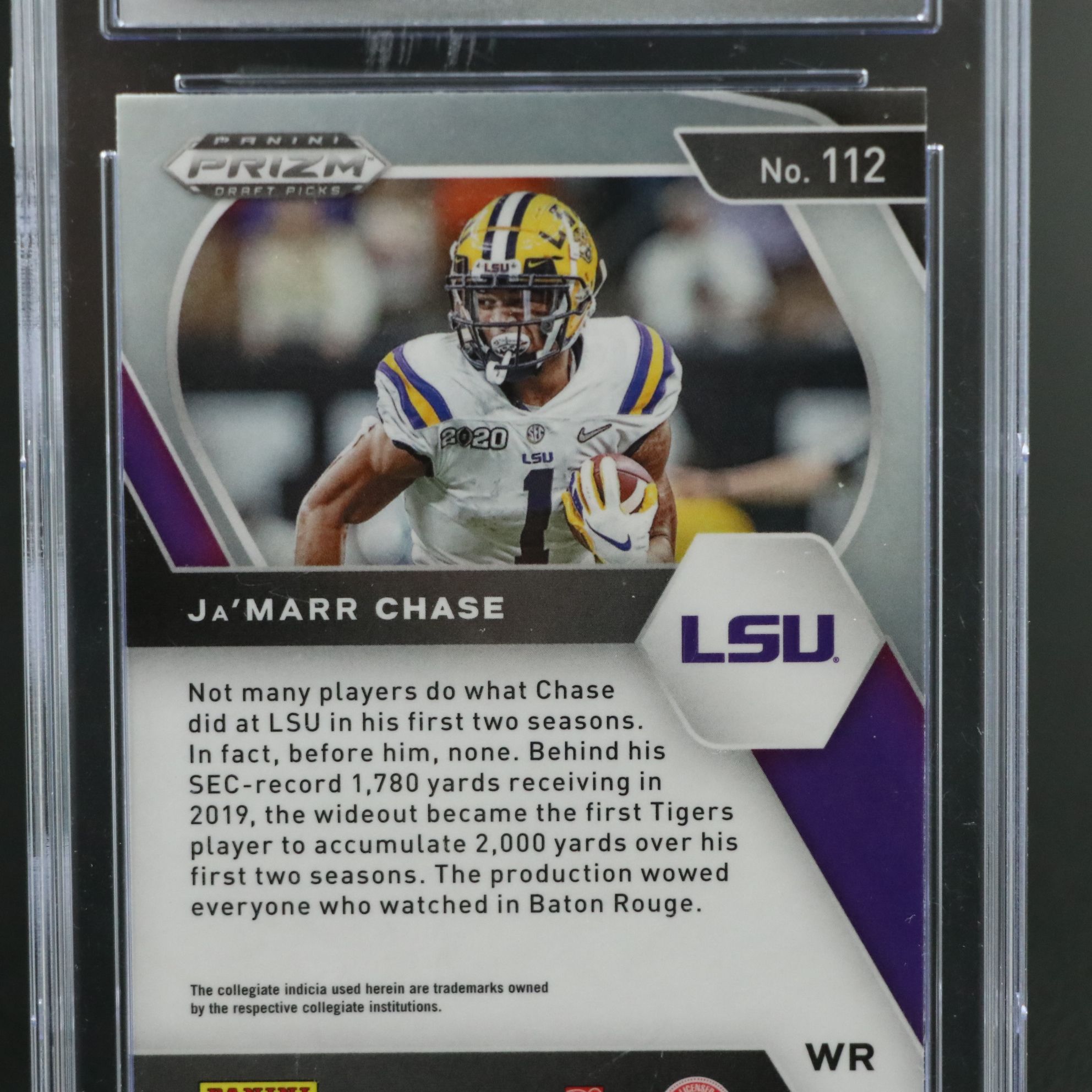 2021 Prizm Draft Picks Ja’Marr Chase Rookie Football Card Graded CSG 10