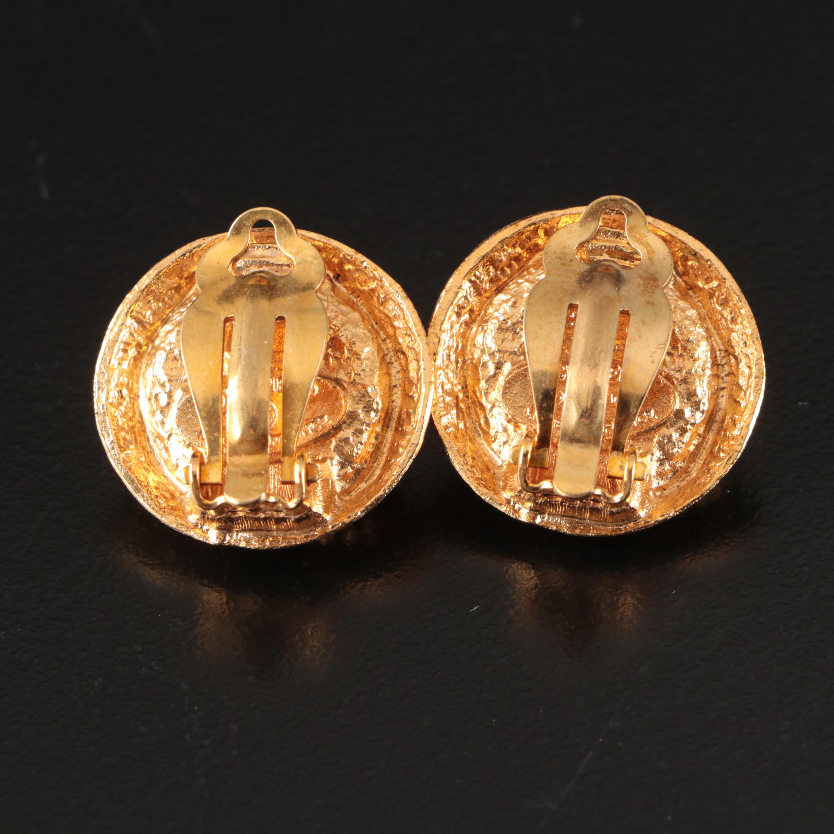 Chanel Imitation Pearl Round Earrings