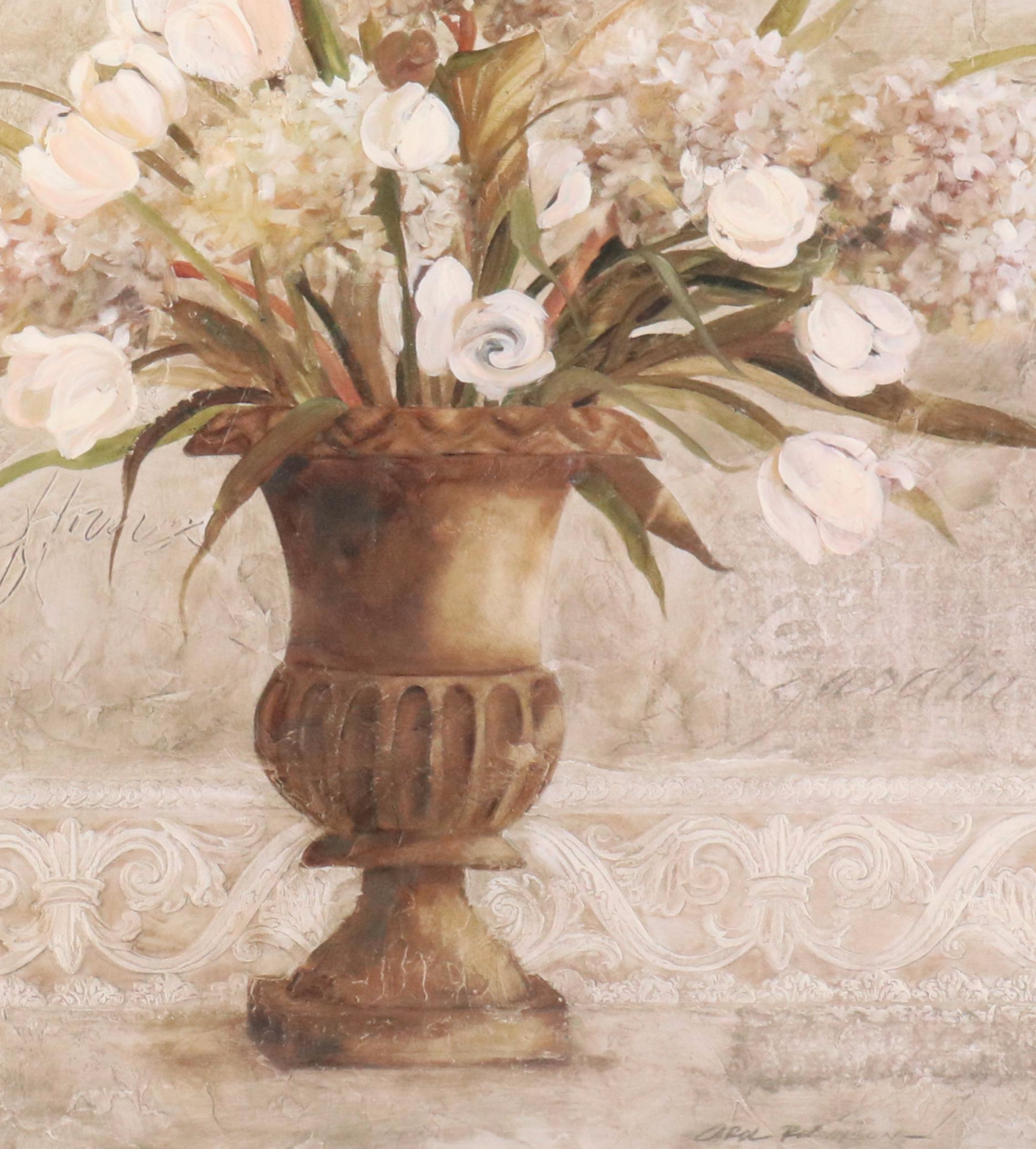 Offset Lithograph After Carol Robinson Floral Still Life