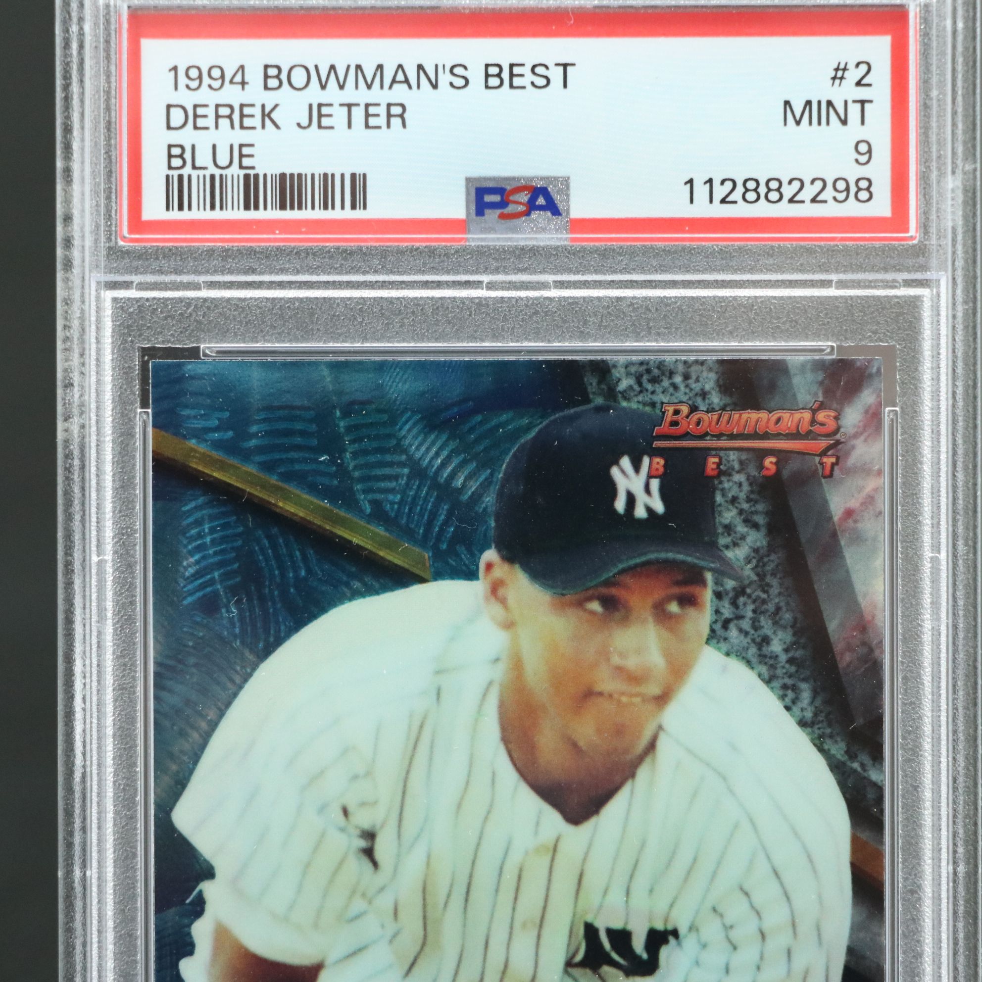1994 Bowman’s Best Derek Jeter Prospect Blue Baseball Card Graded PSA 9
