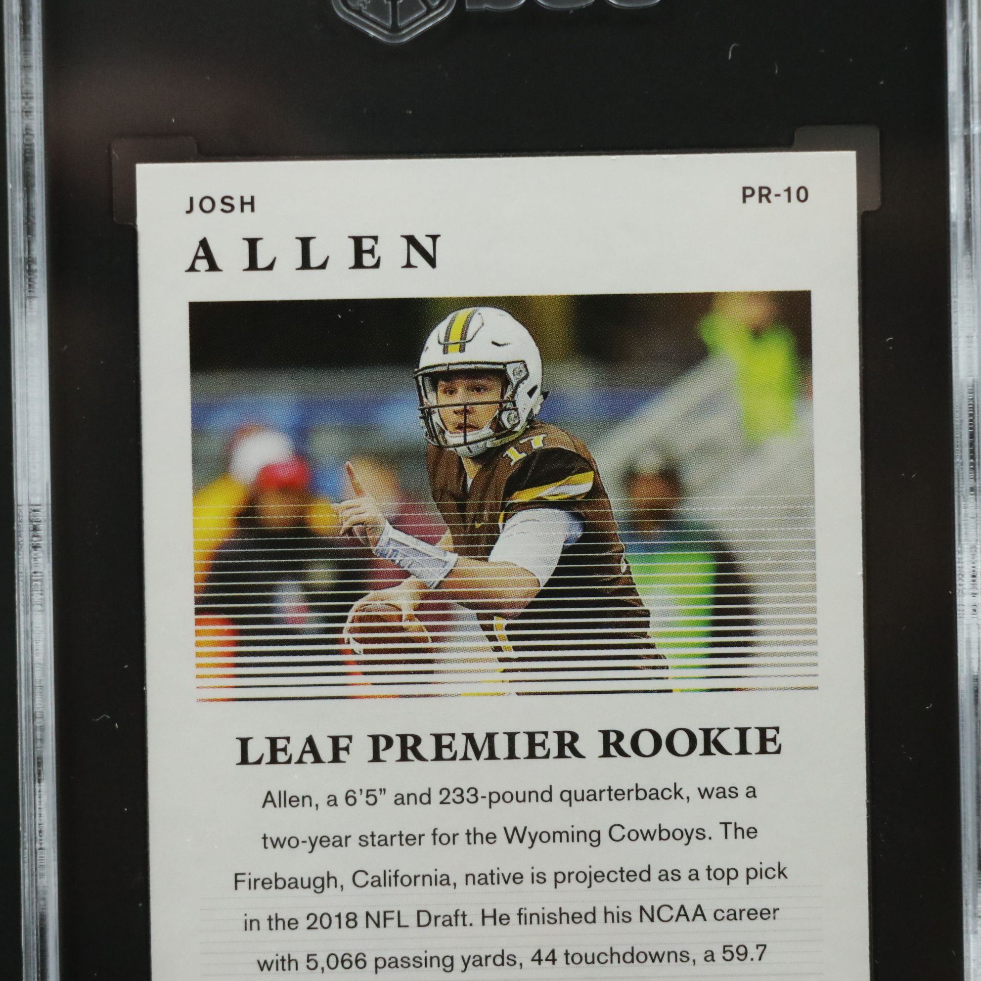 2018 Leaf Josh Allen Premier Rookie Football Card Graded SGC 10