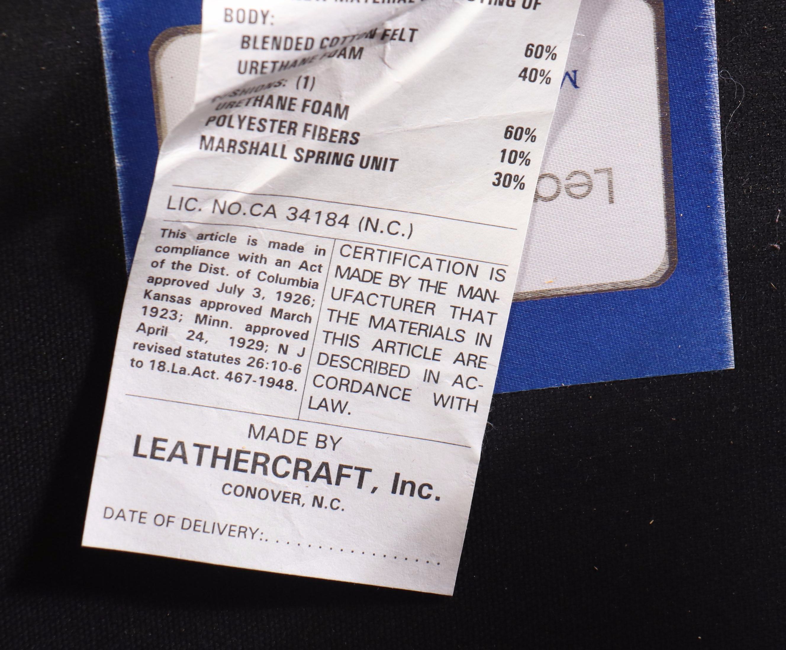 Leathercraft Inc. Leather Upholstered Club Chair and Ottoman