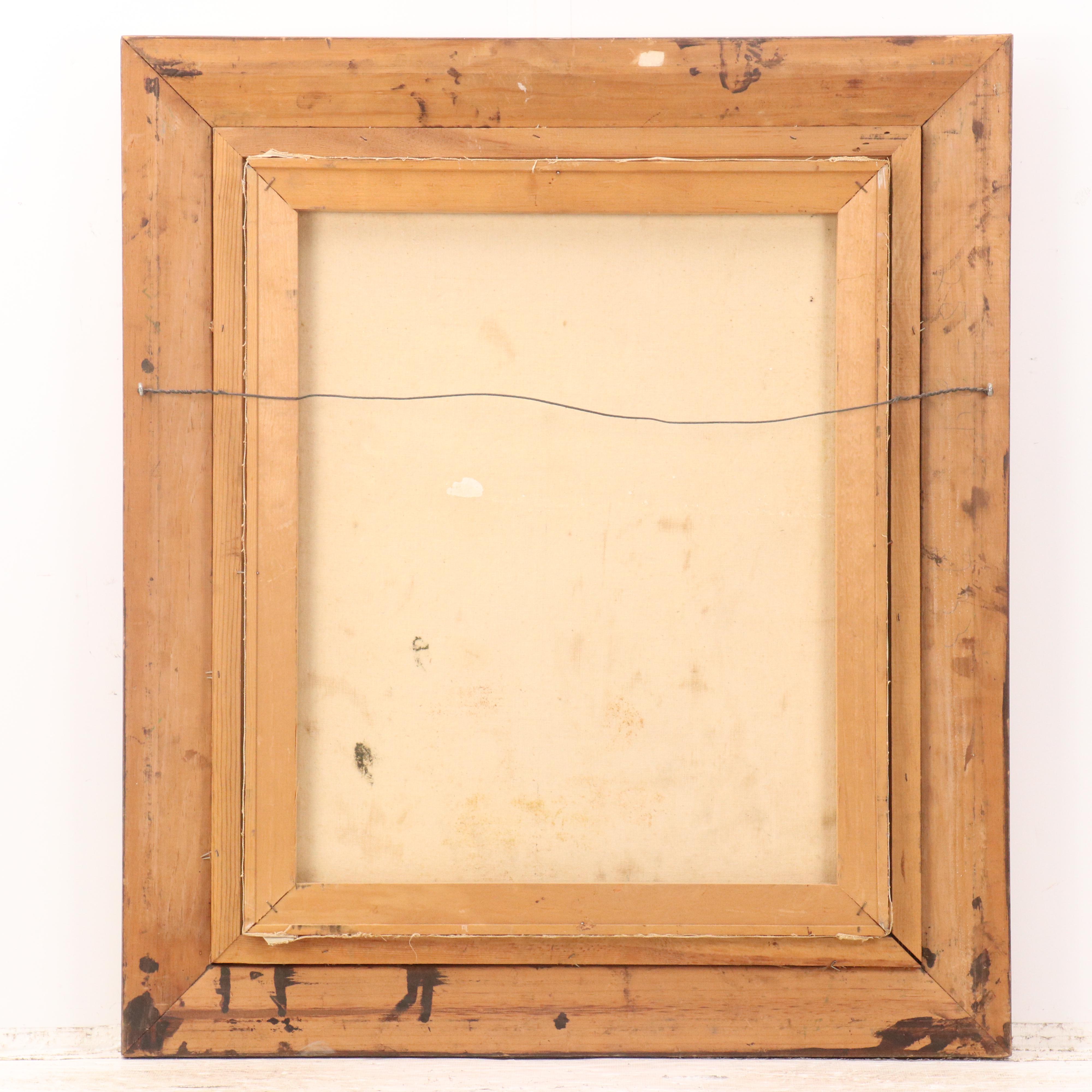 T. Bentley Landscape Oil Painting with Riverside Forest, Mid-Late 20th Century