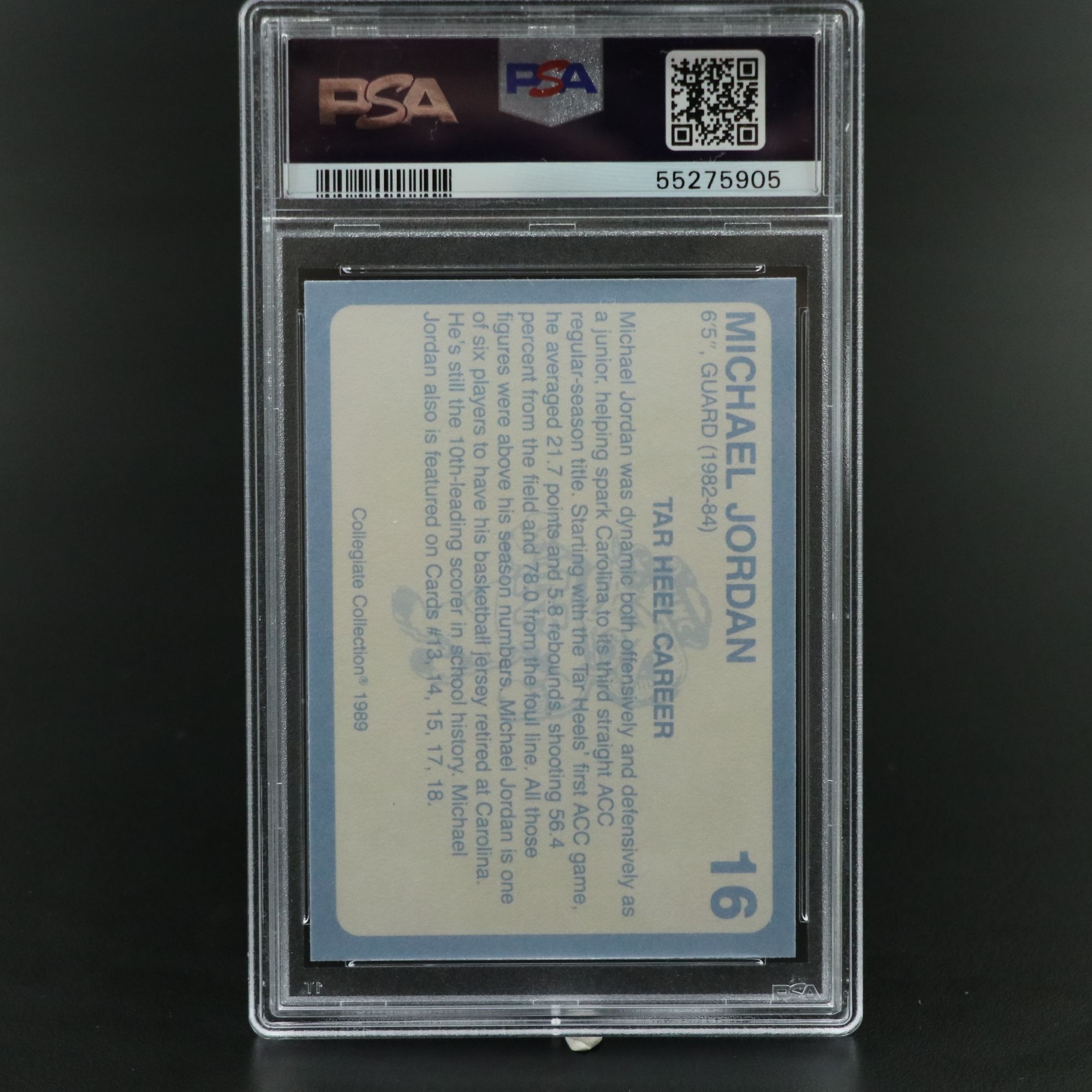 1989 Collegiate Collection Michael Jordan Basketball Card Graded PSA 9
