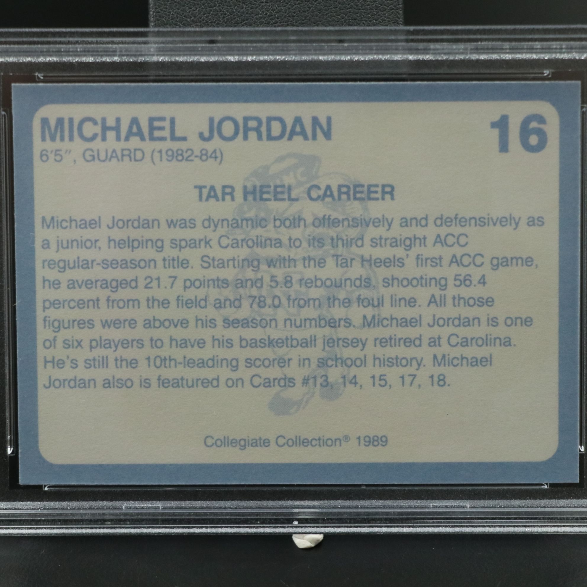 1989 Collegiate Collection Michael Jordan Basketball Card Graded PSA 9