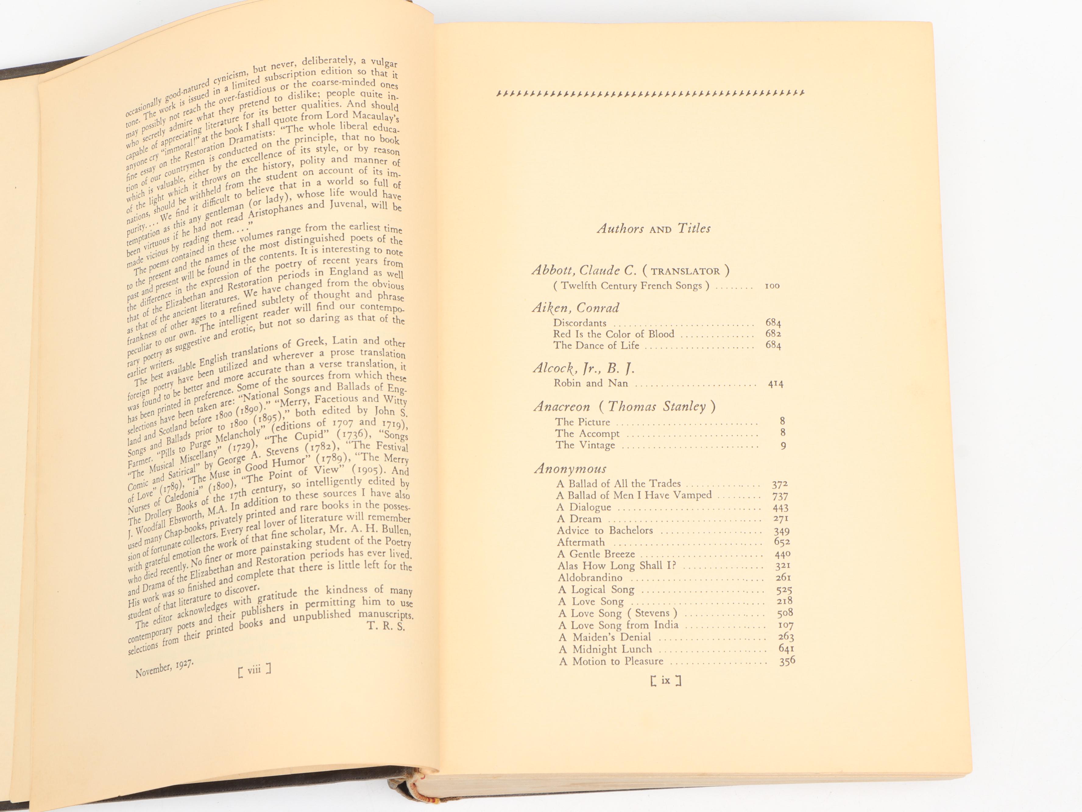 First Edition Thus "Poetica Erotica" Edited by T. R. Smith, 1927