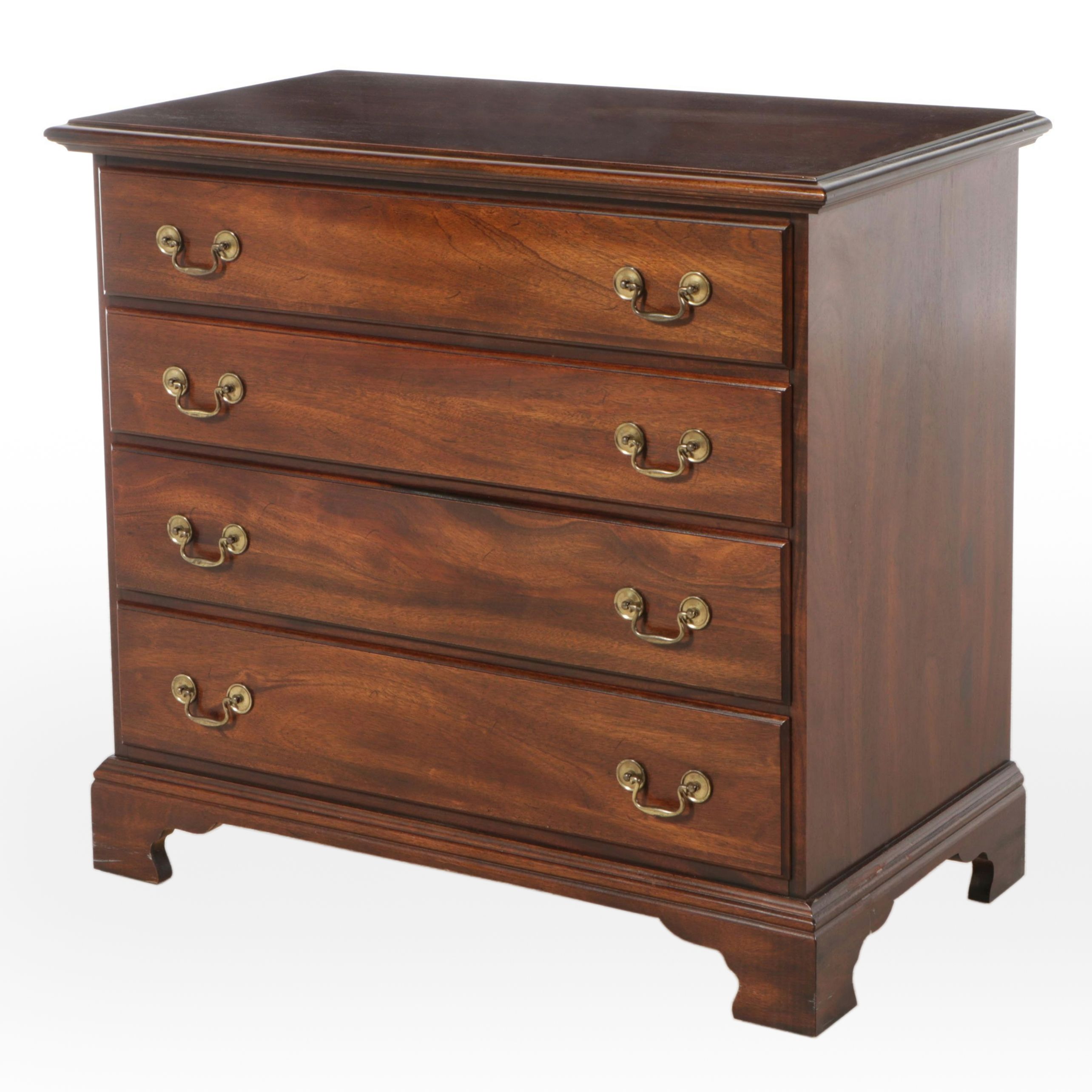 Georgian Style Mahogany Four-Drawer Chest, Late 20th Century