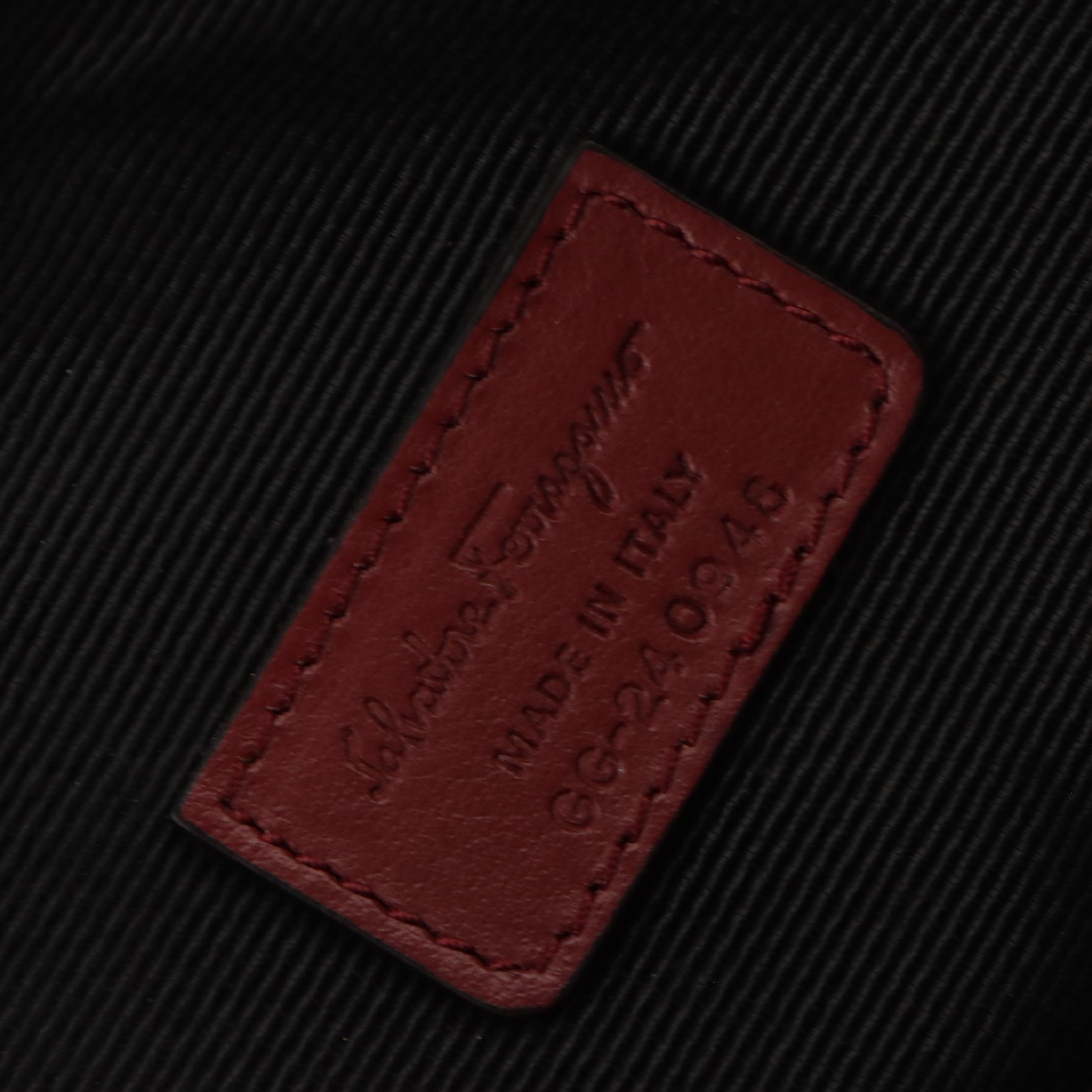 Salvatore Ferragamo Wristlet Zip Pouch in Burgundy Leather