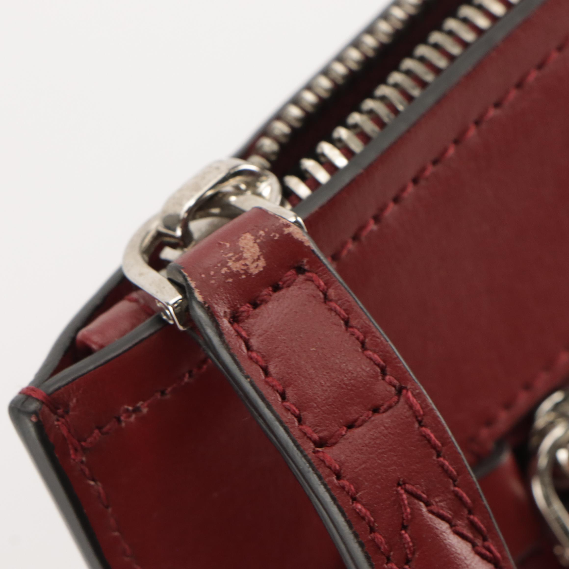 Salvatore Ferragamo Wristlet Zip Pouch in Burgundy Leather