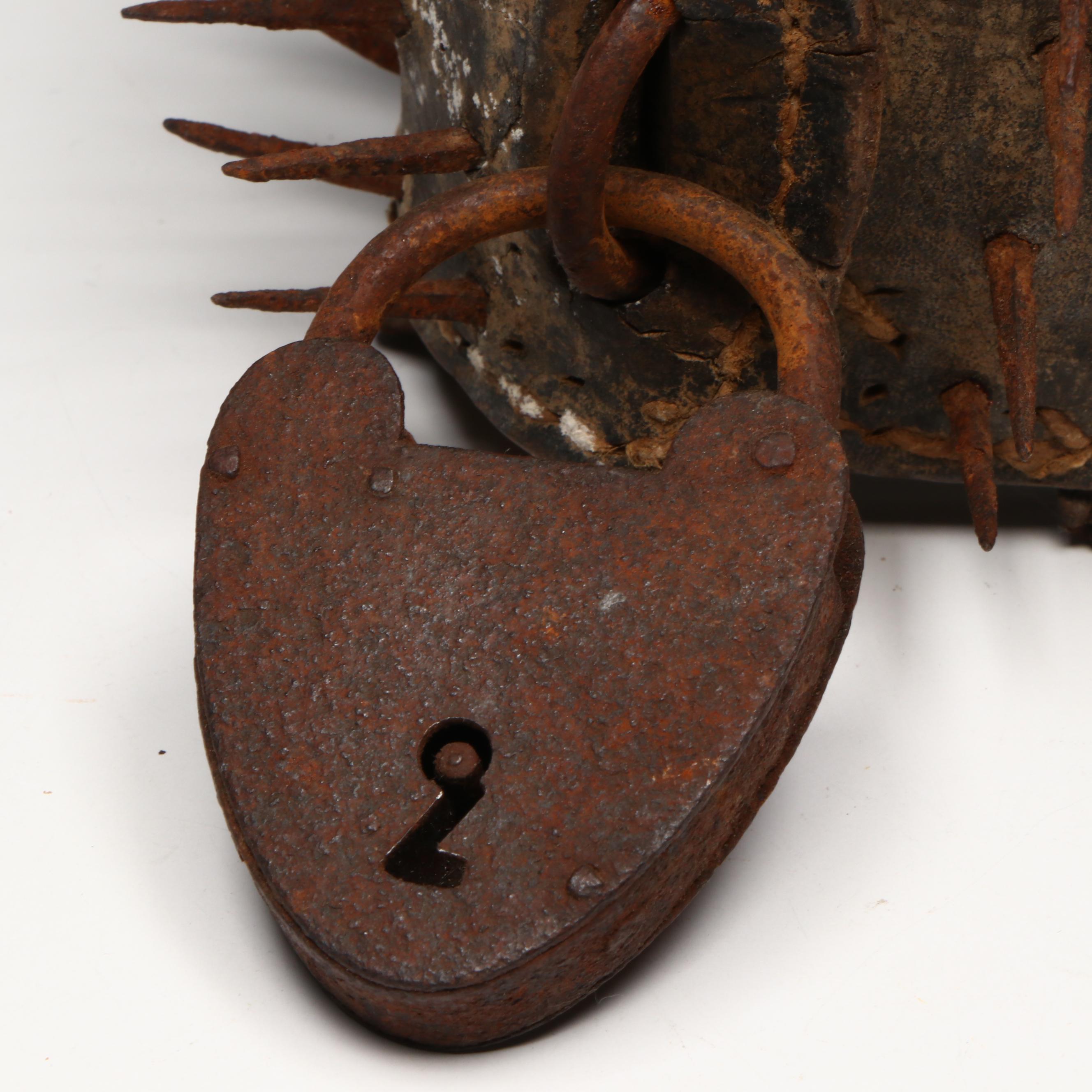Anti-Wolf Leather and Iron Spiked Guard Dog Collar, 17th or 18th Century