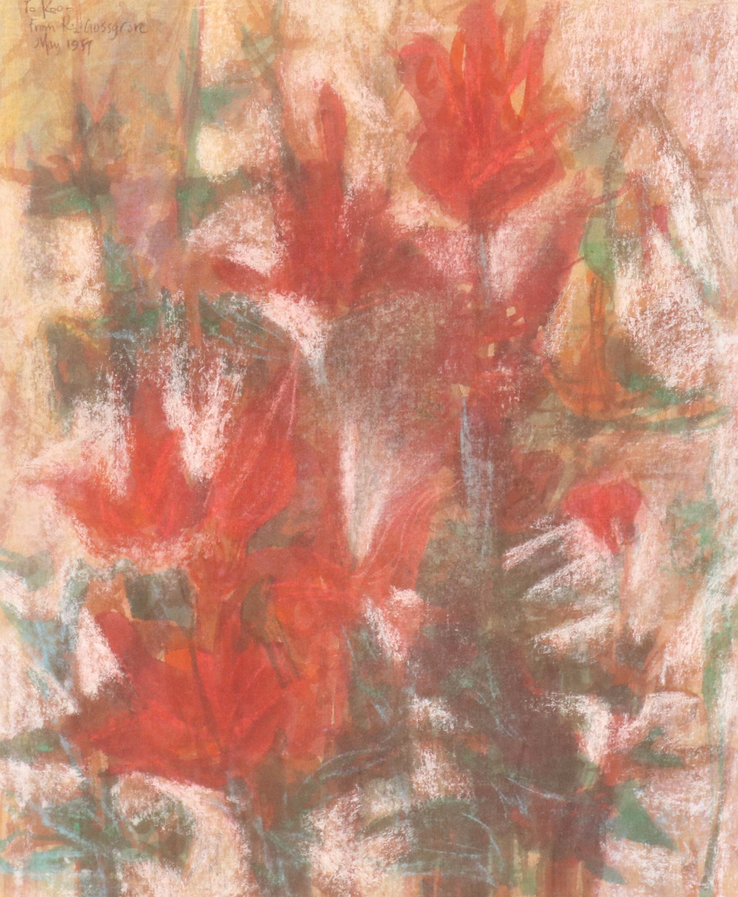 Roger Crossgrove Floral Watercolor Painting, 1957