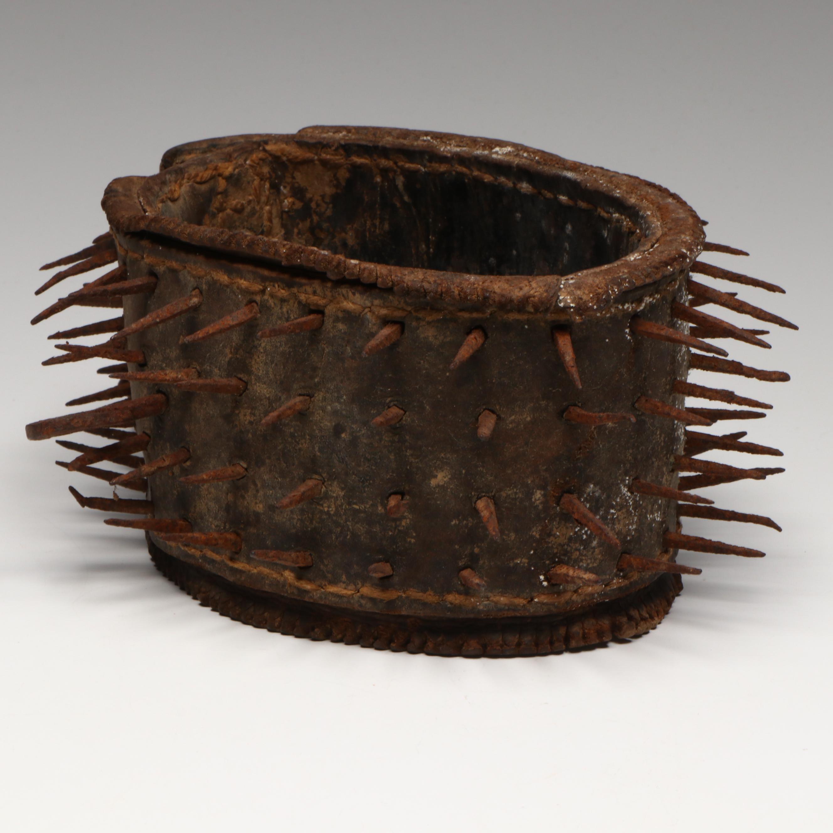 Anti-Wolf Leather and Iron Spiked Guard Dog Collar, 17th or 18th Century