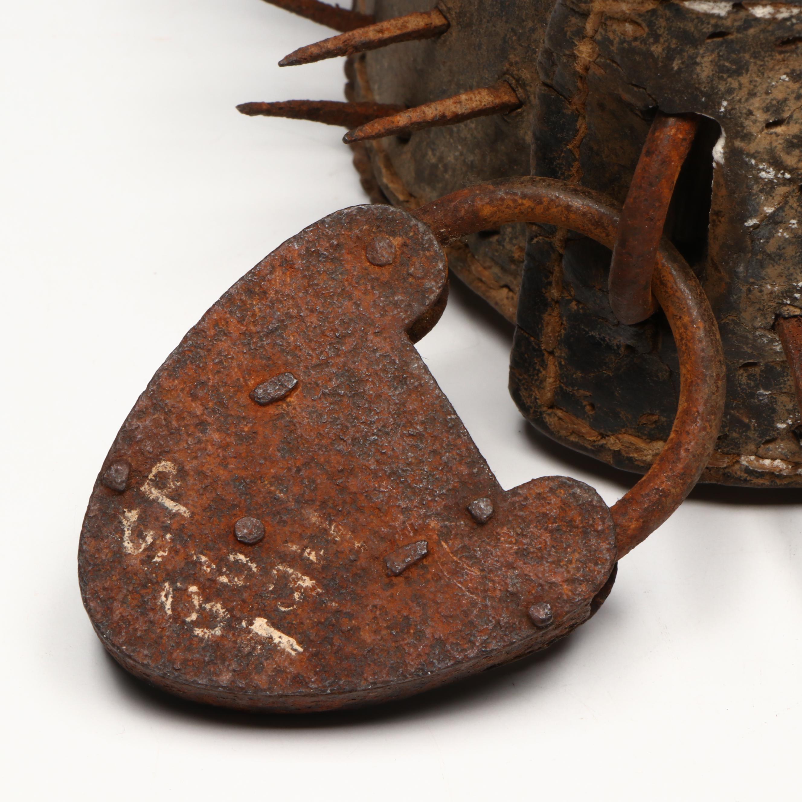 Anti-Wolf Leather and Iron Spiked Guard Dog Collar, 17th or 18th Century