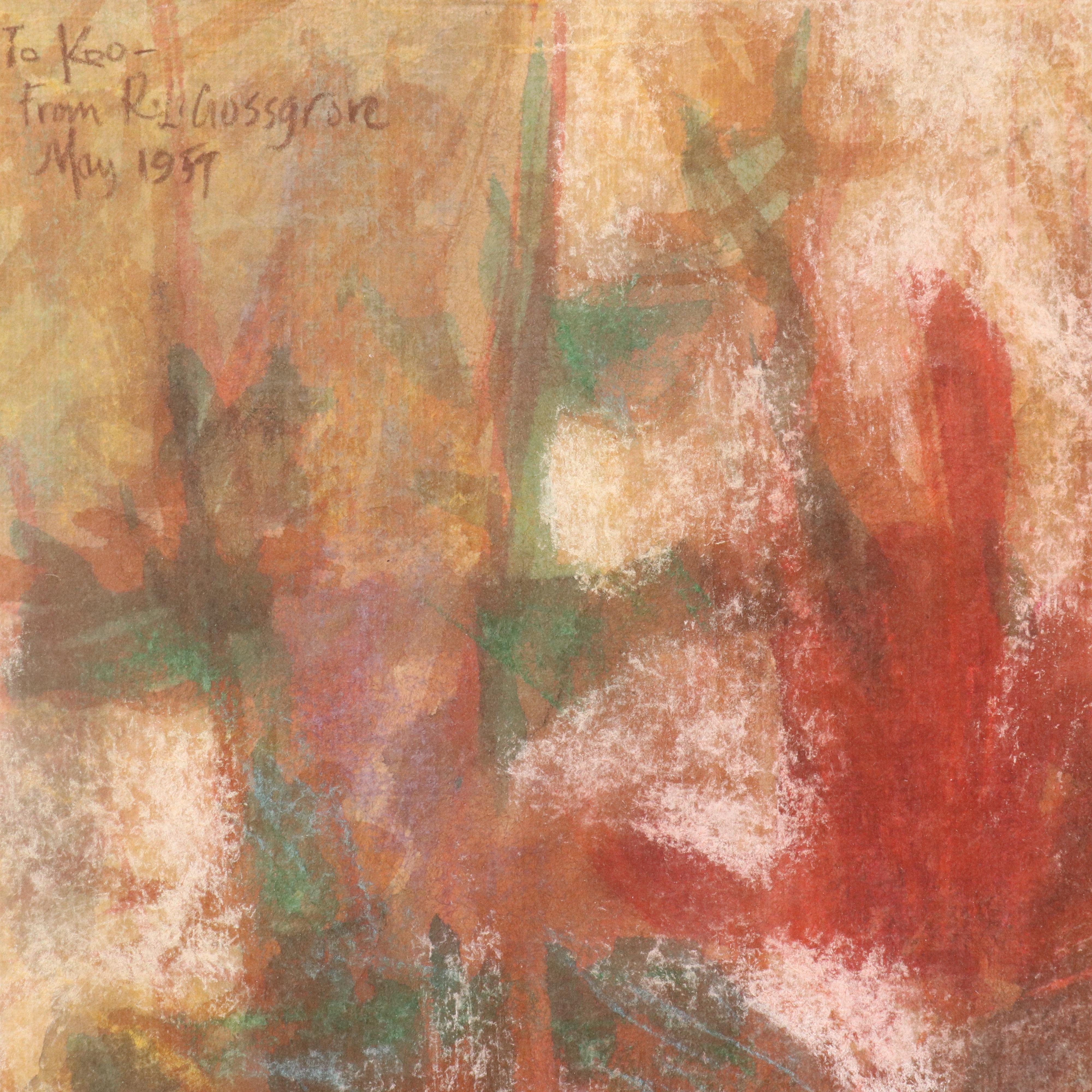 Roger Crossgrove Floral Watercolor Painting, 1957