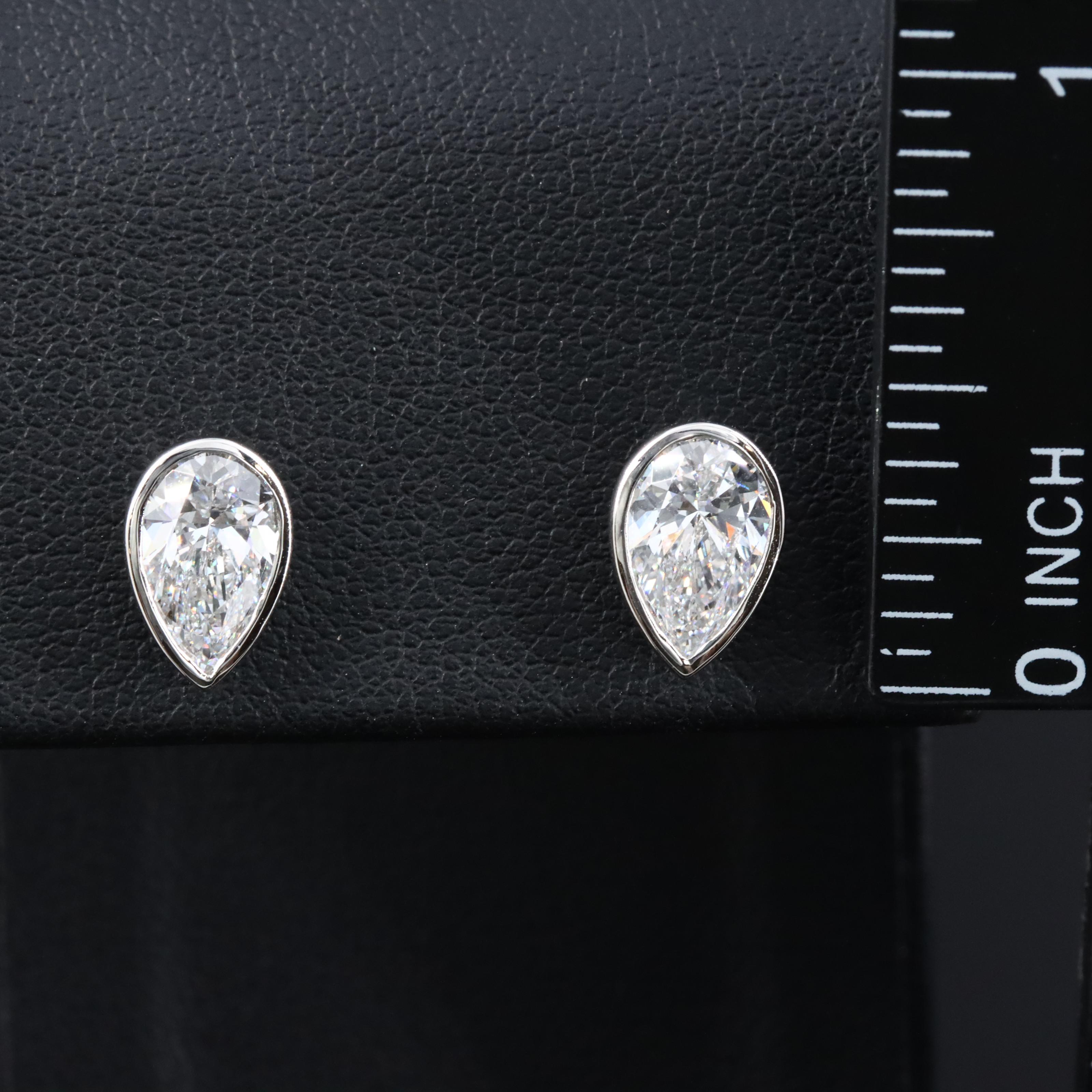 Platinum 2.03 CTW Lab Grown Diamond Stud Earrings with IGI Report