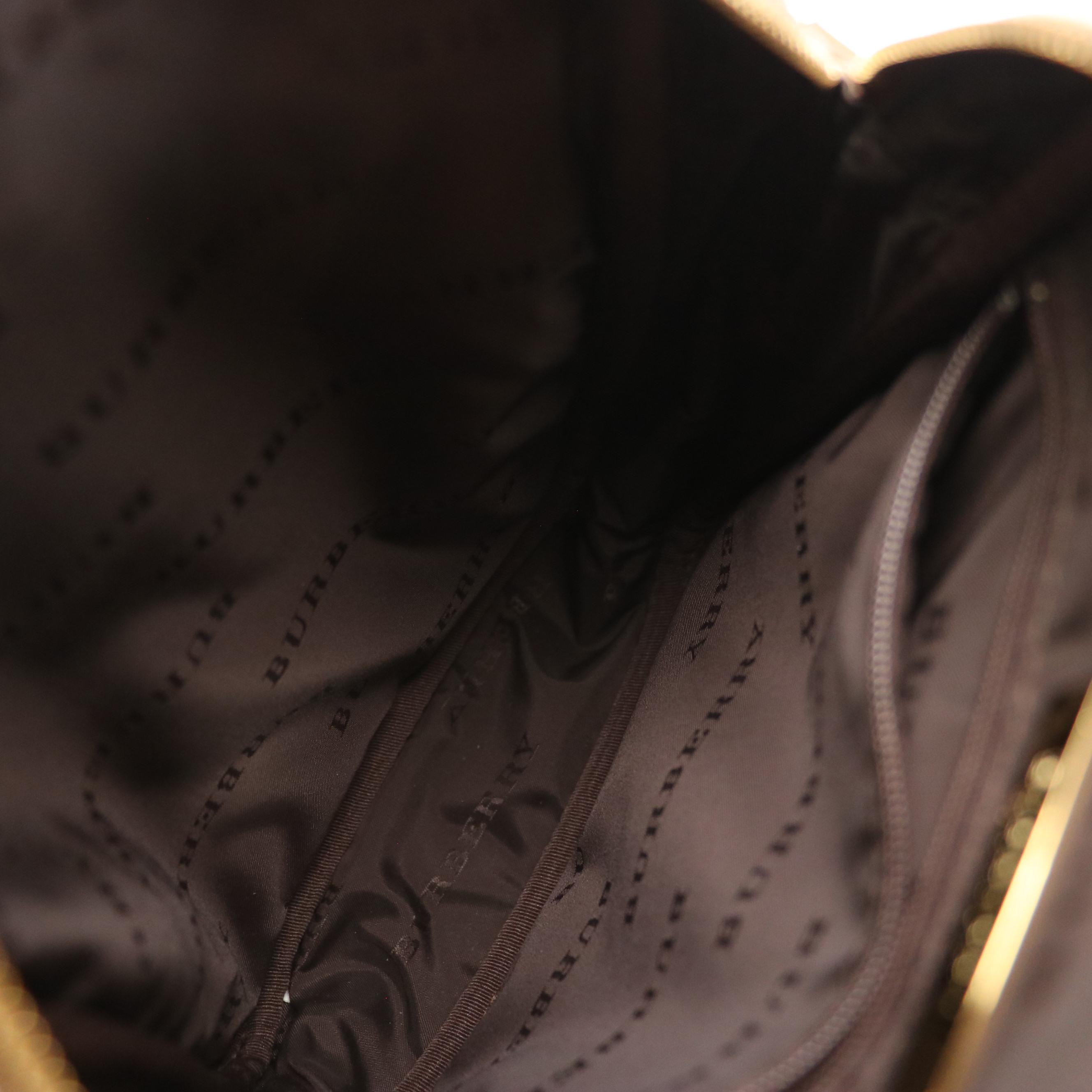 Burberry Crossbody Bag in Haymarket Check Canvas and Brown Leather Trim