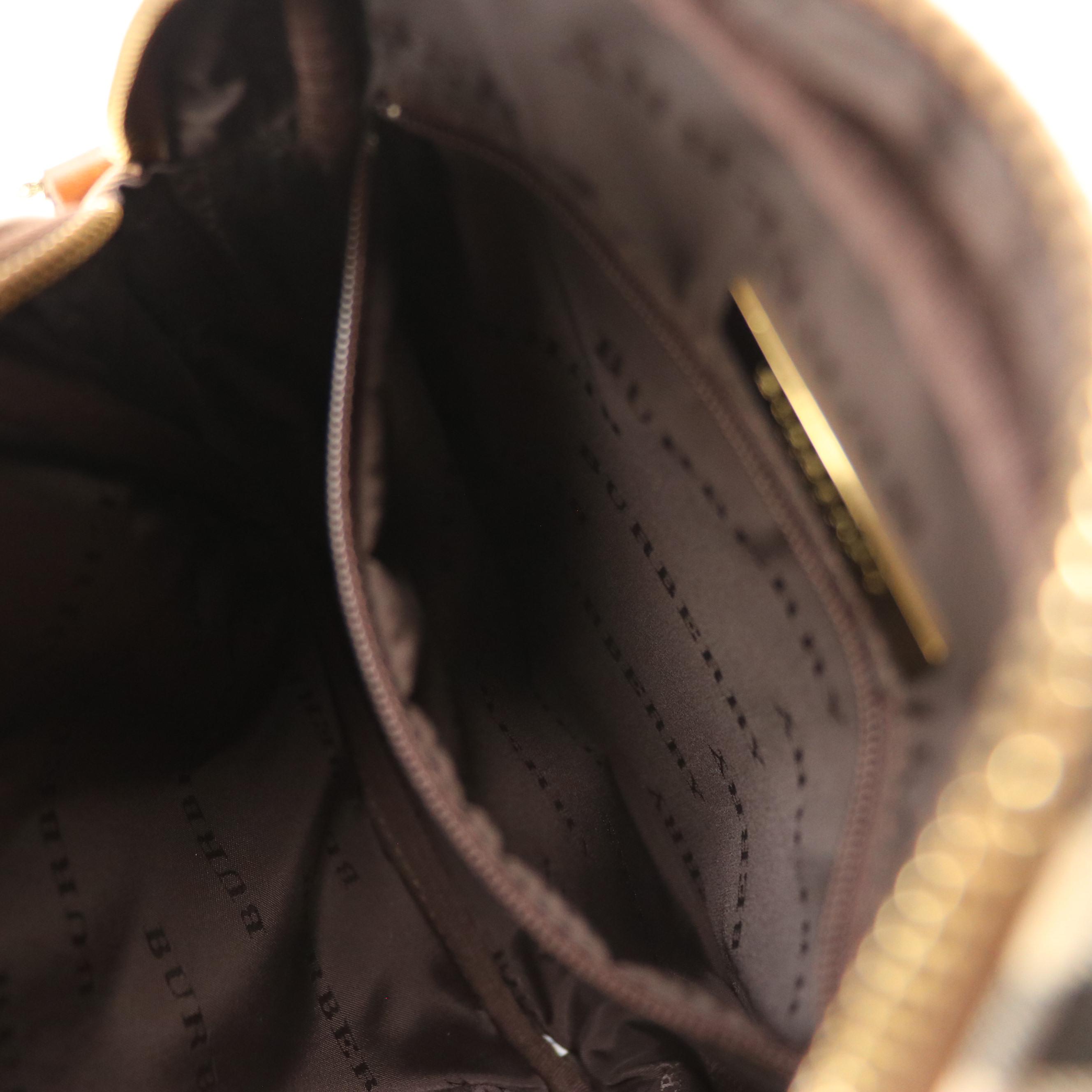 Burberry Crossbody Bag in Haymarket Check Canvas and Brown Leather Trim