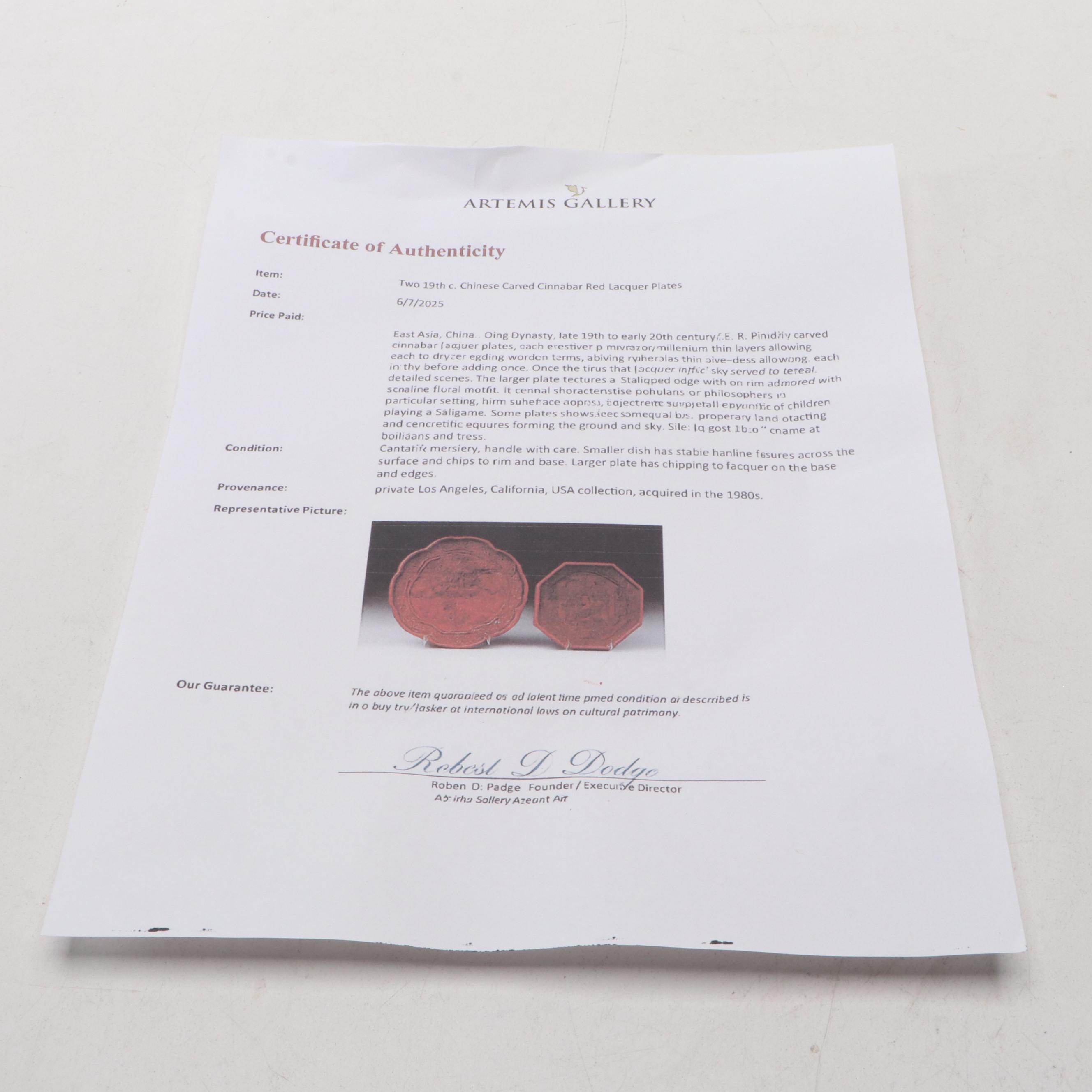 Chinese Cinnabar Lacquerware Plate, Early to Mid-20th Century