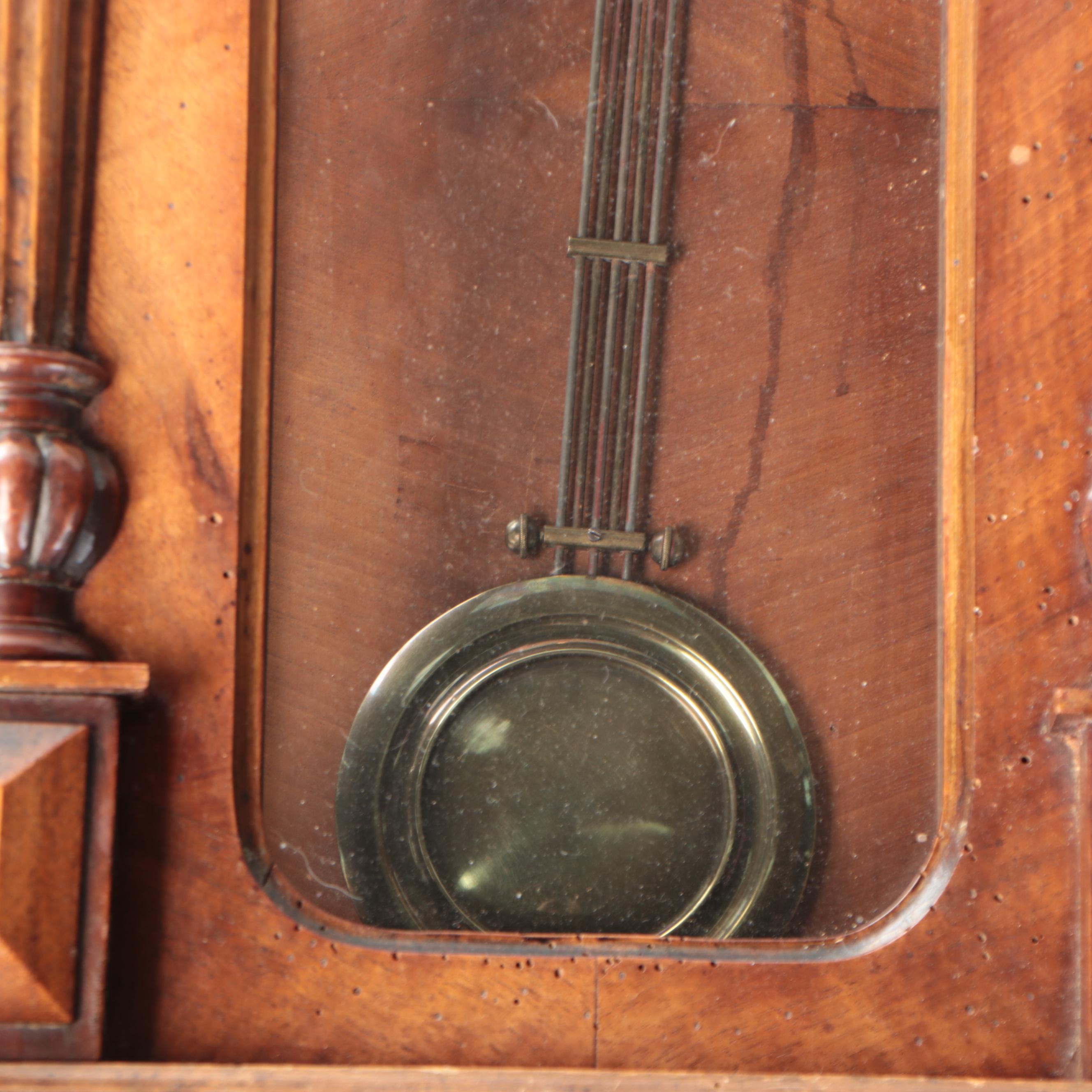 Vienna Style Carved Wood Pendulum Wall Clock, Early to Mid-20th Century
