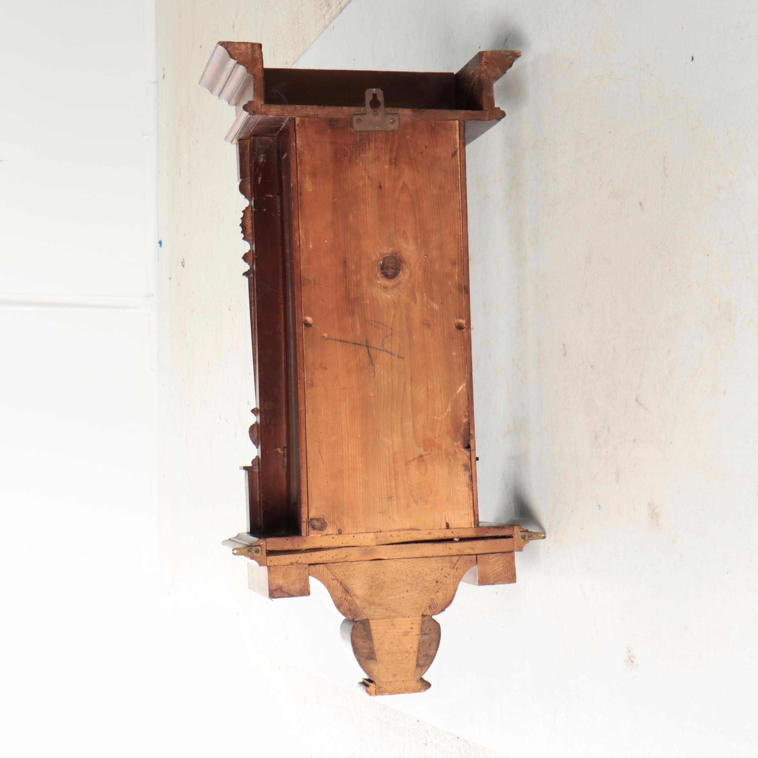 Vienna Style Carved Wood Pendulum Wall Clock, Early to Mid-20th Century