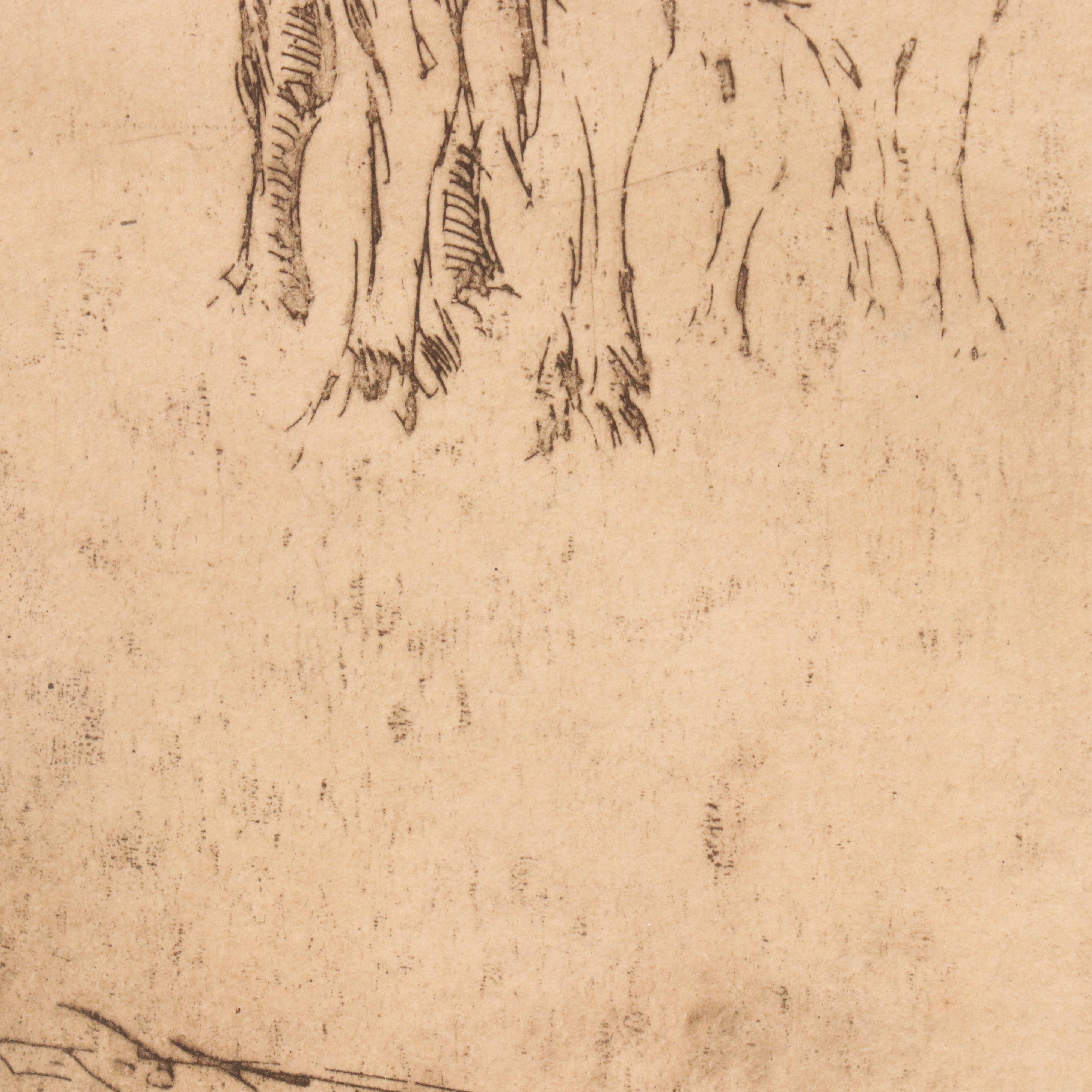 Etching After Edward Timothy Hurley of Grazing Cows, Circa 1907