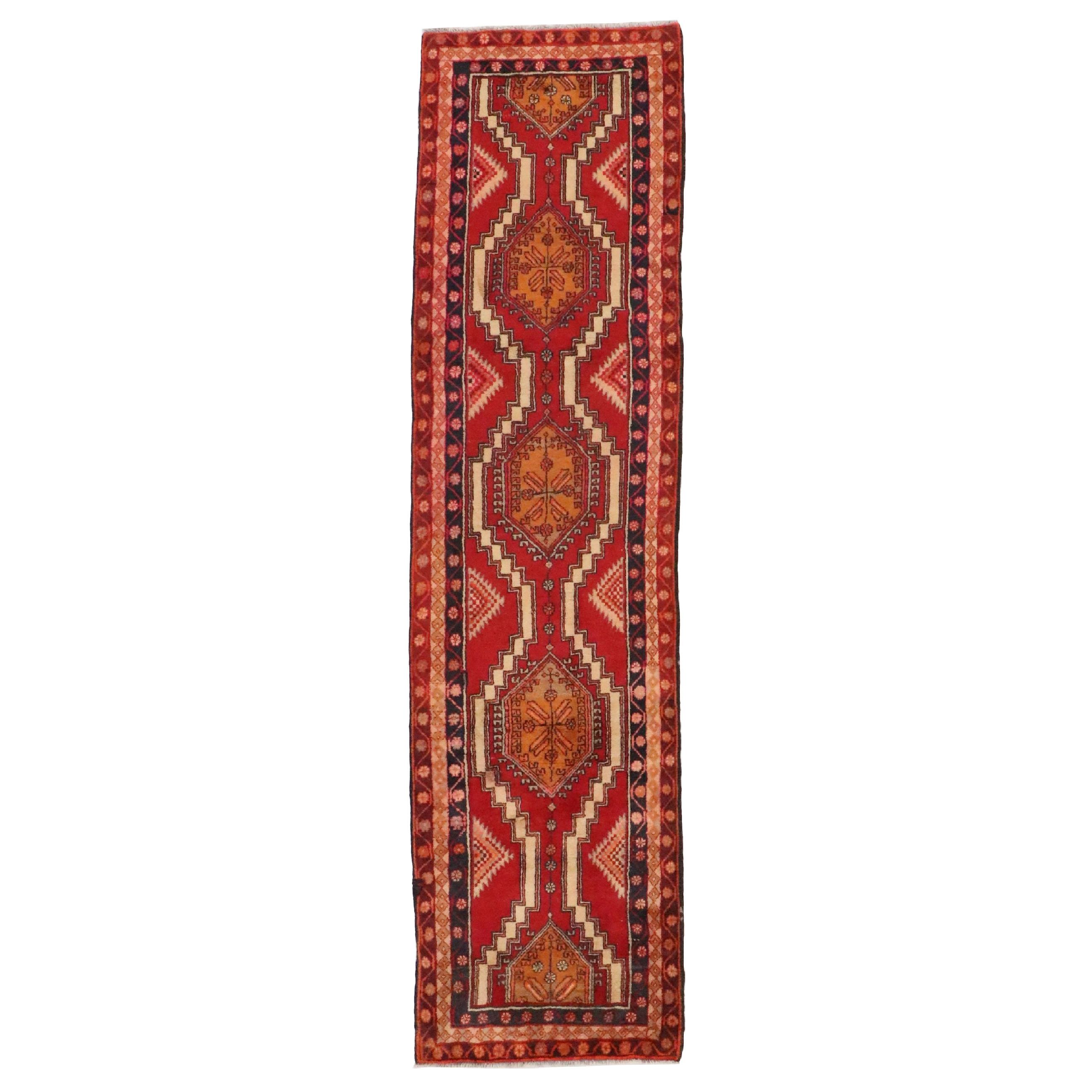 3'3 x 13'9 Hand-Knotted Persian Lurs Carpet Runner Long Rug