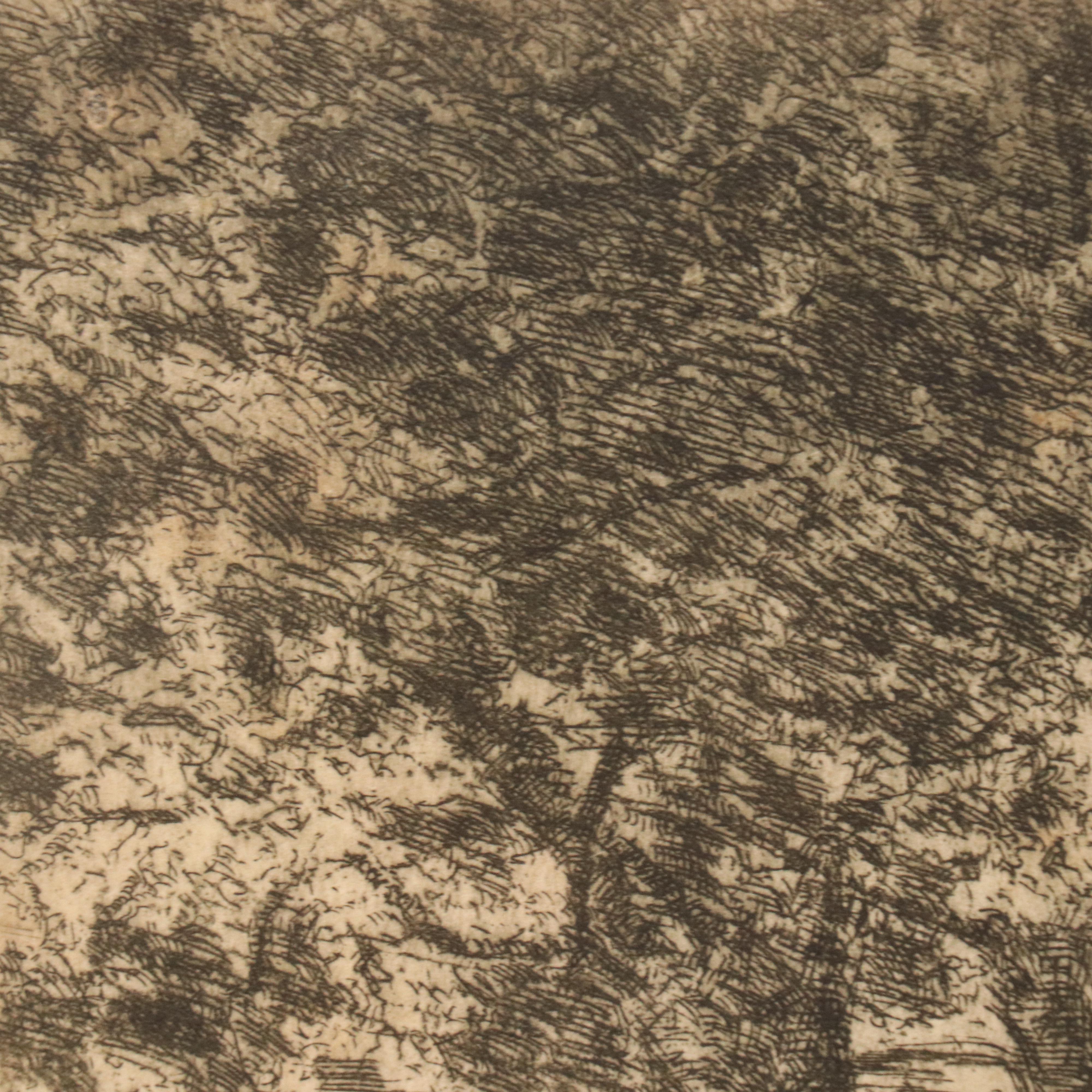 E. T. Hurley Wooded Landscape Etching, Circa 1907