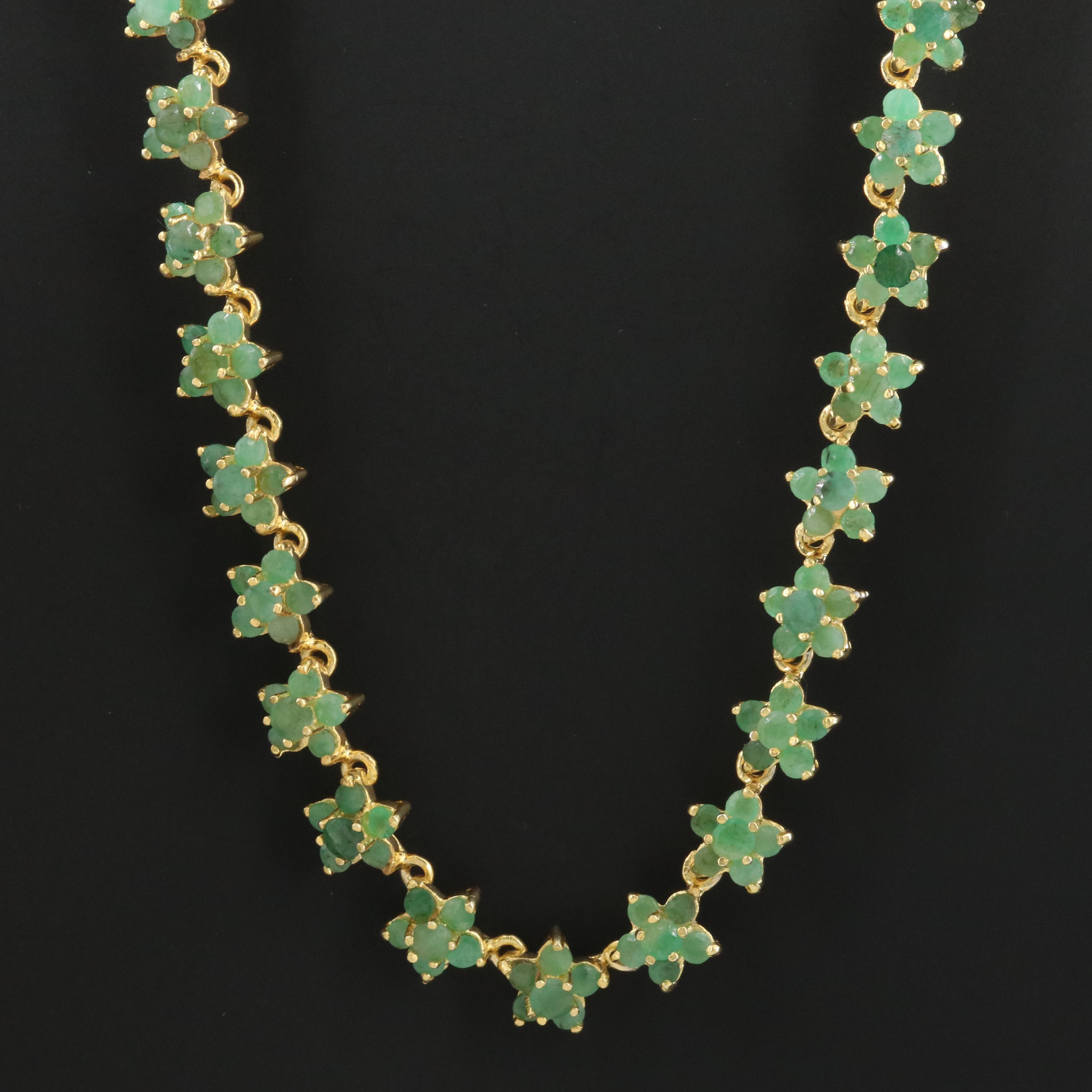 Sterling Emerald Necklace