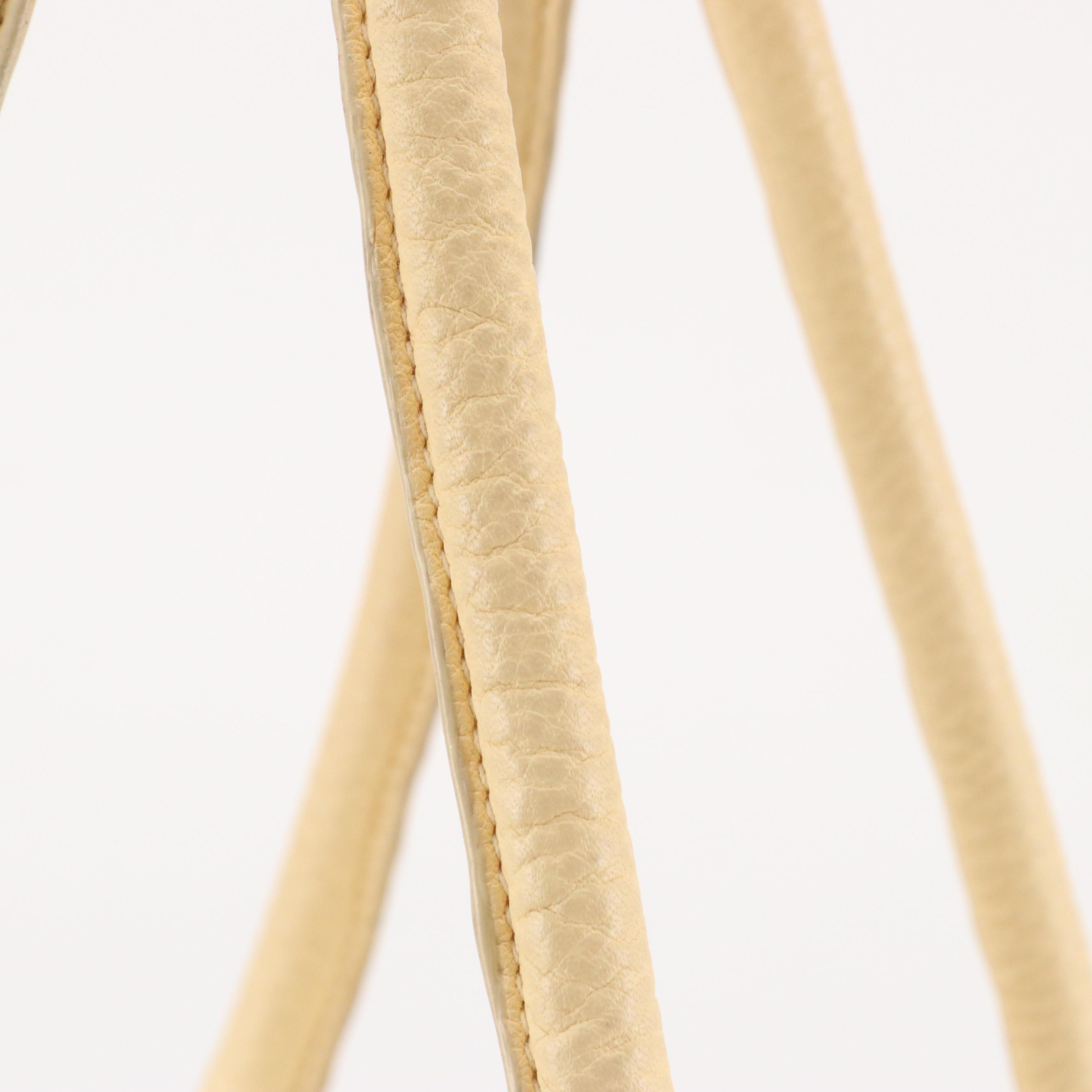 Salvatore Ferragamo Gancini Accented Pleated Shoulder Bag in Neutral Leather