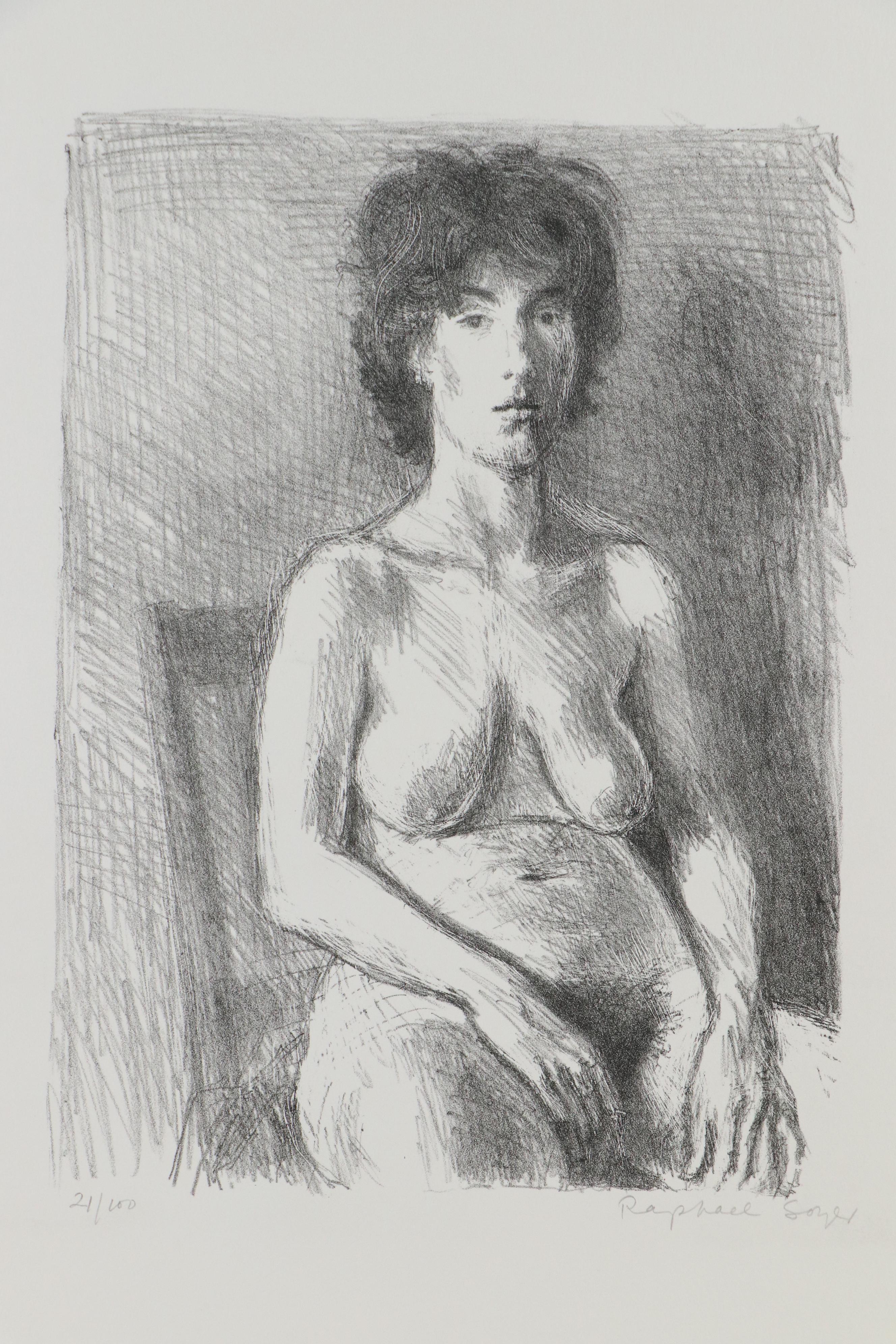 Raphael Soyer Nude Figure Lithograph