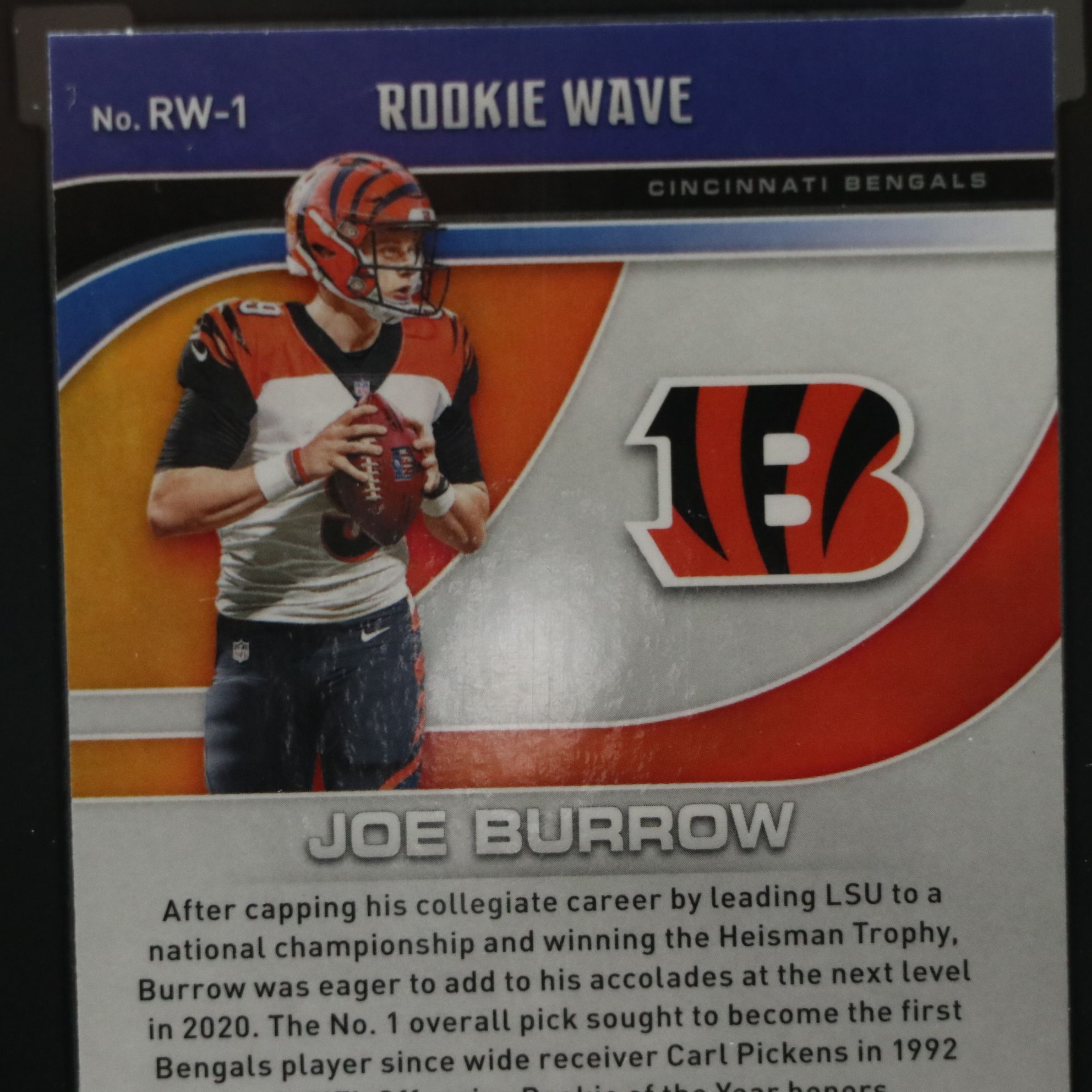 2020 Playoff Joe Burrow Rookie Wave Football Card Graded SGC 10