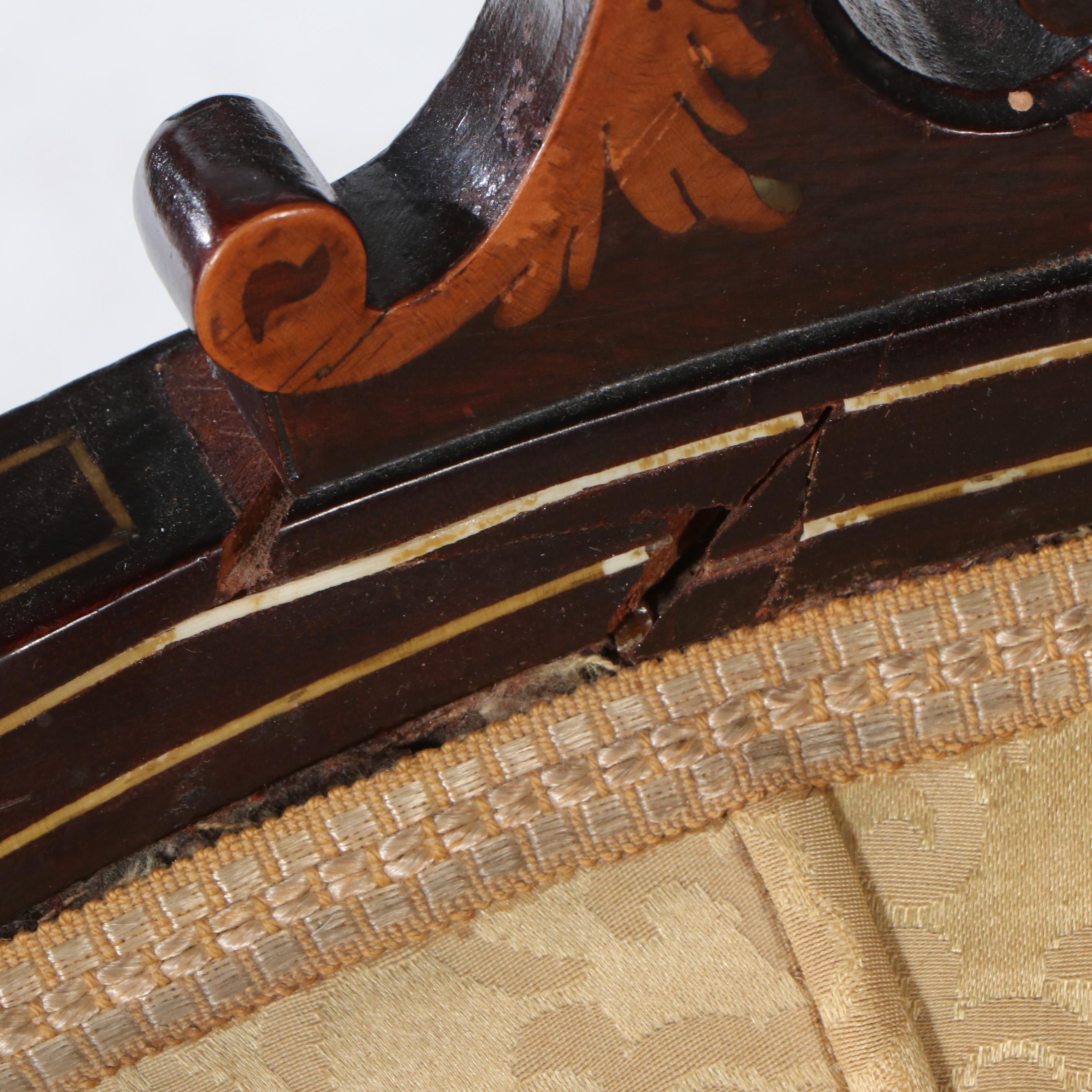 Victorian Rococo Revival Style MOP Inlaid Parlor Set with Other Footstools