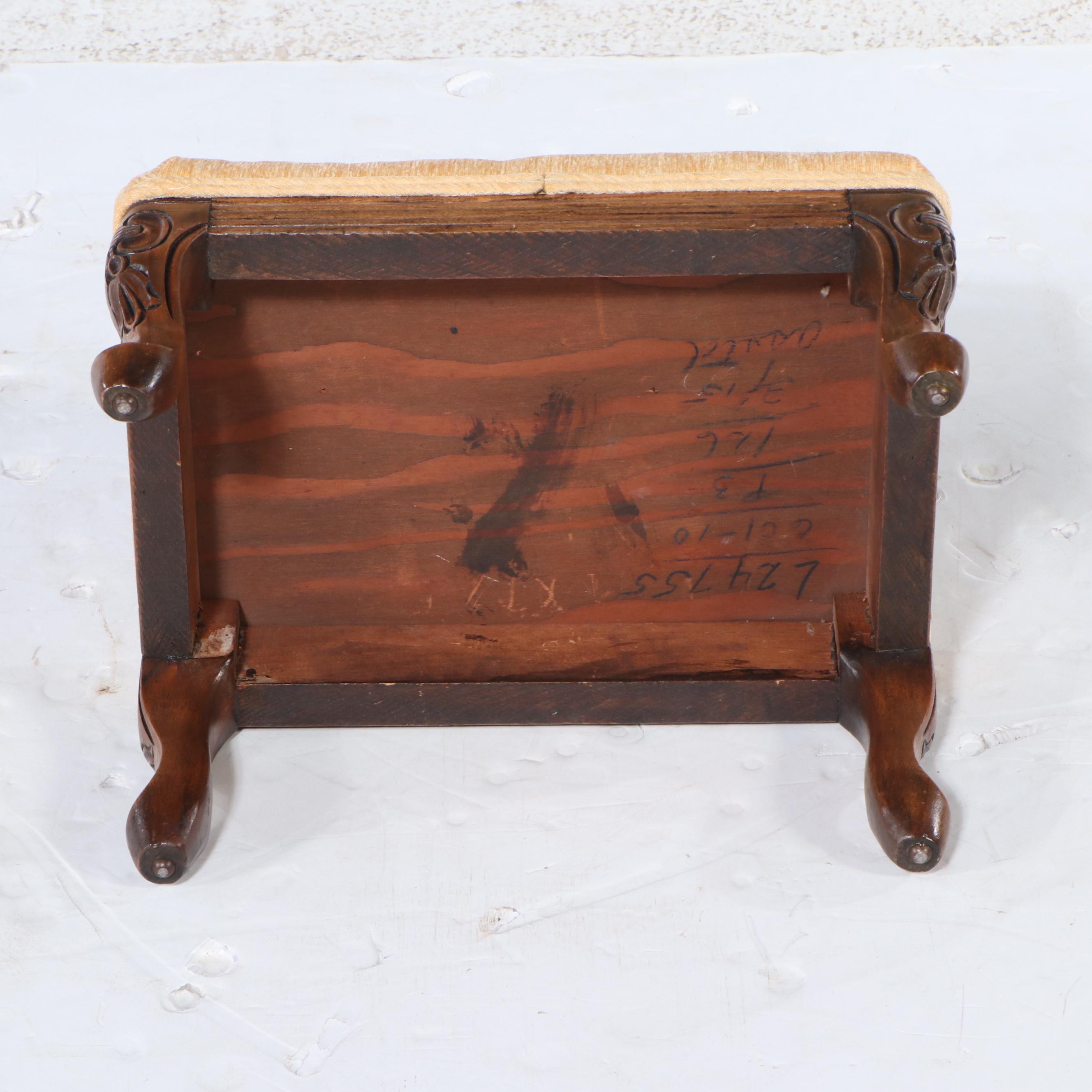 Victorian Rococo Revival Style MOP Inlaid Parlor Set with Other Footstools