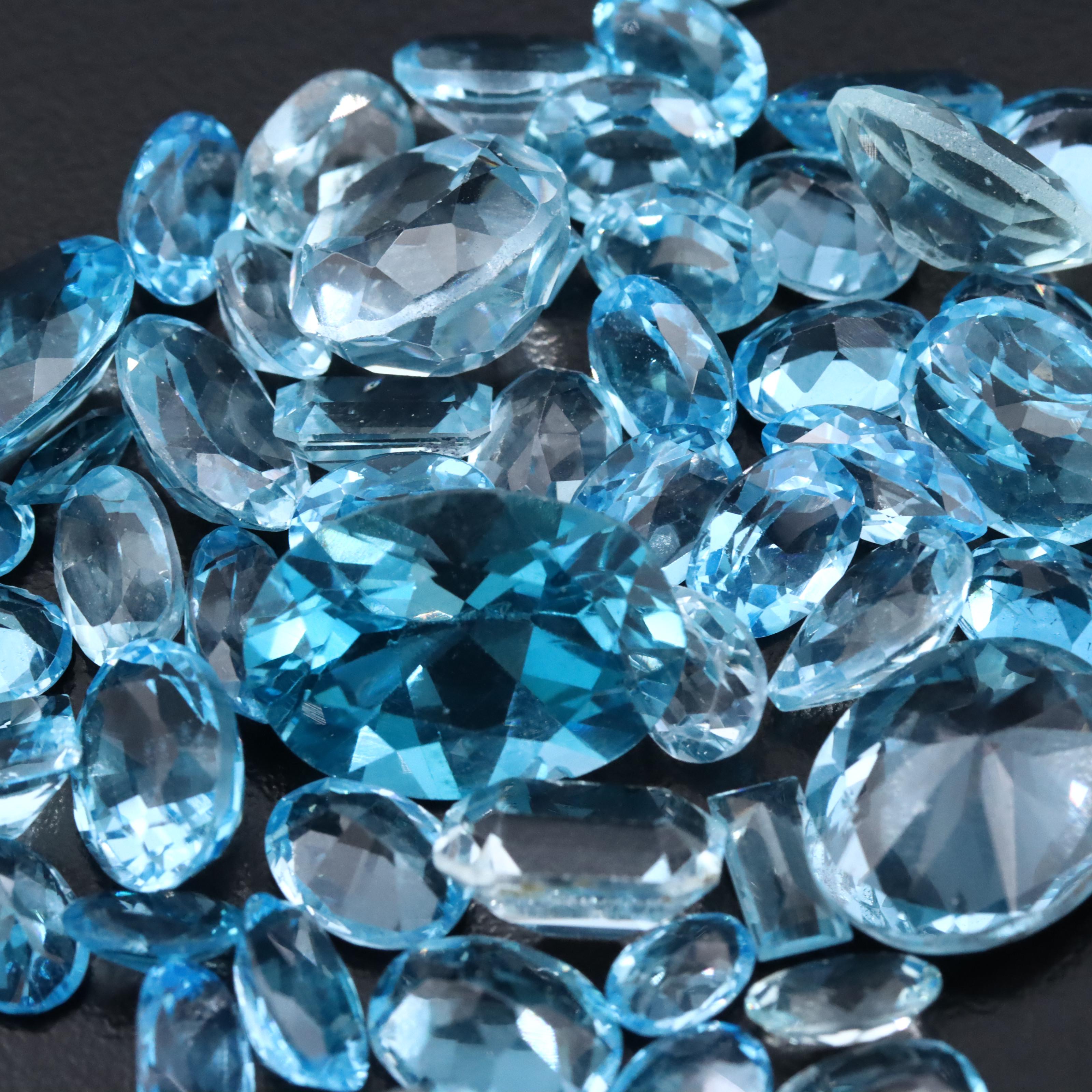Loose 78.01 CTW Topaz and Aquamarine Collection