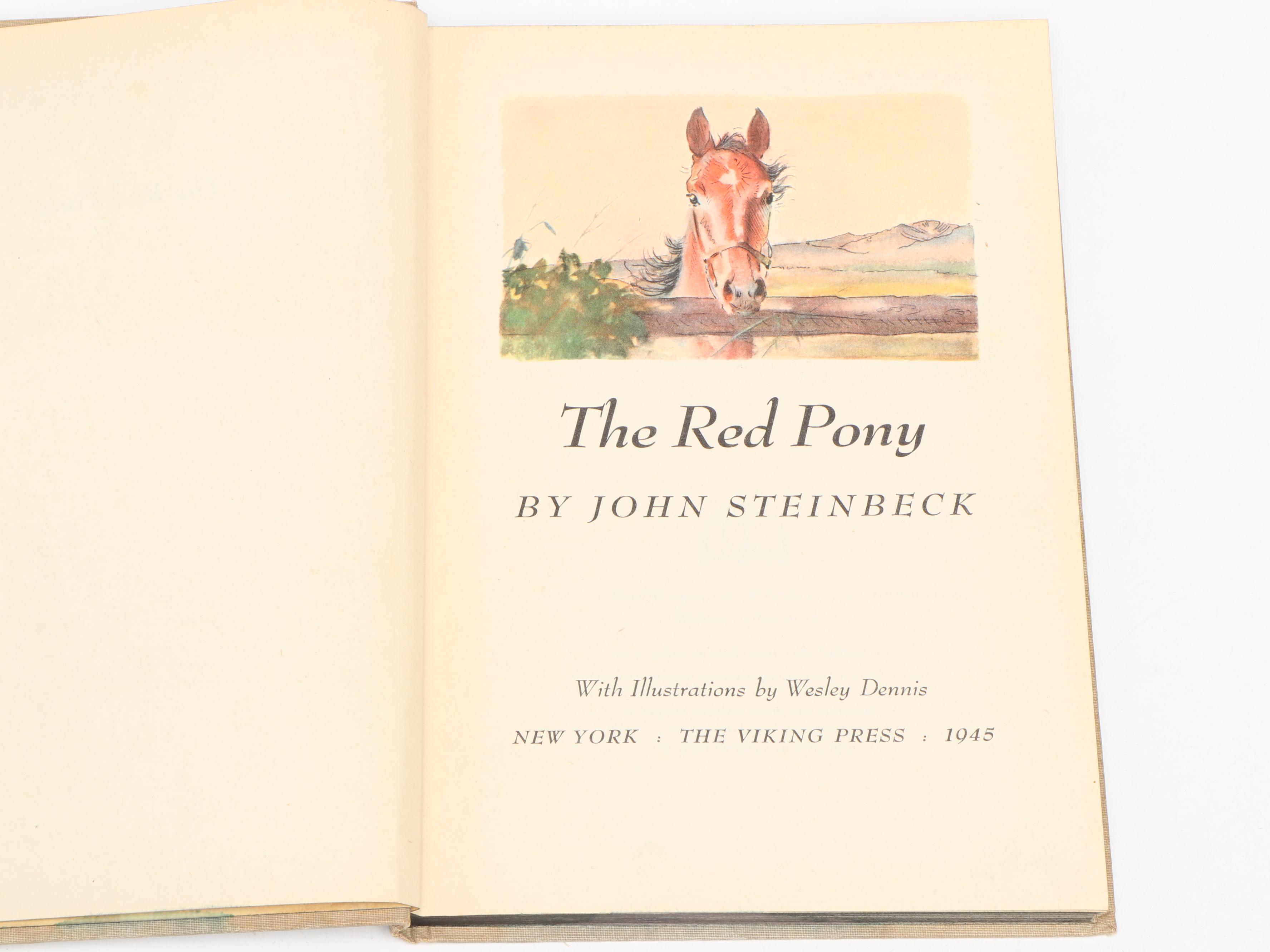 First Illustrated Edition "The Red Pony" by John Steinbeck, 1945
