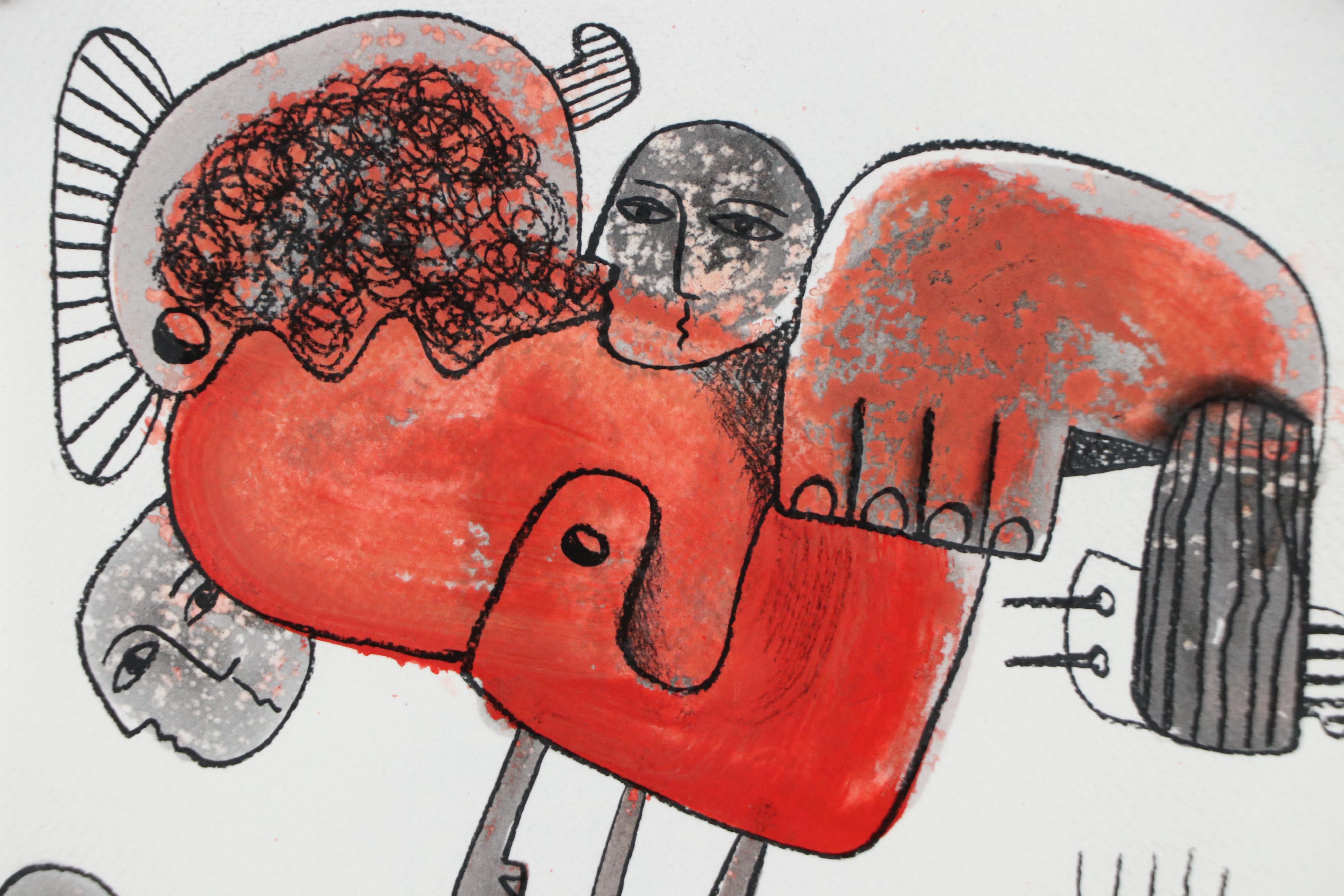 Michel Blázquez Stylized Mixed Media Painting, 2025