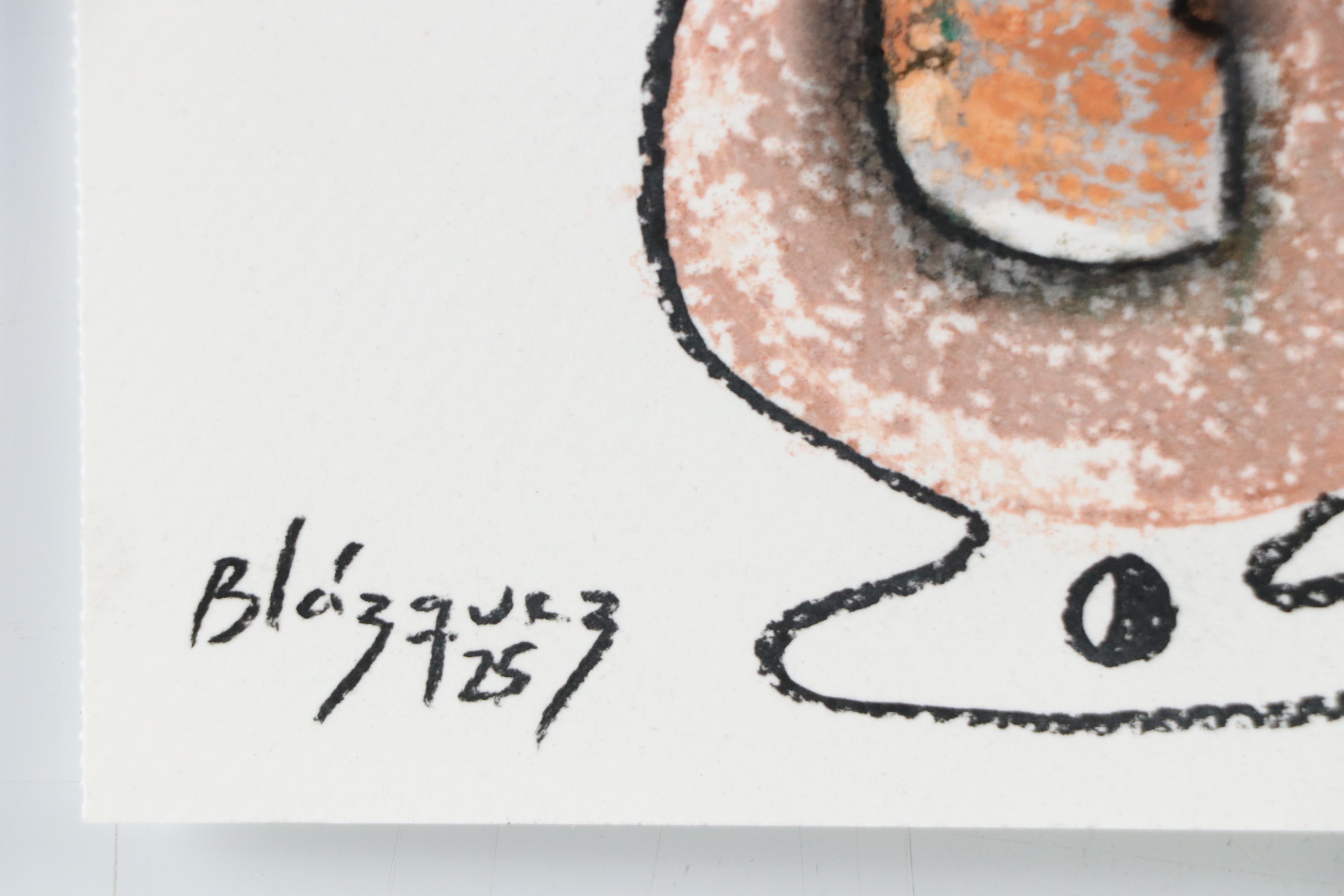 Michel Blázquez Stylized Mixed Media Painting, 2025