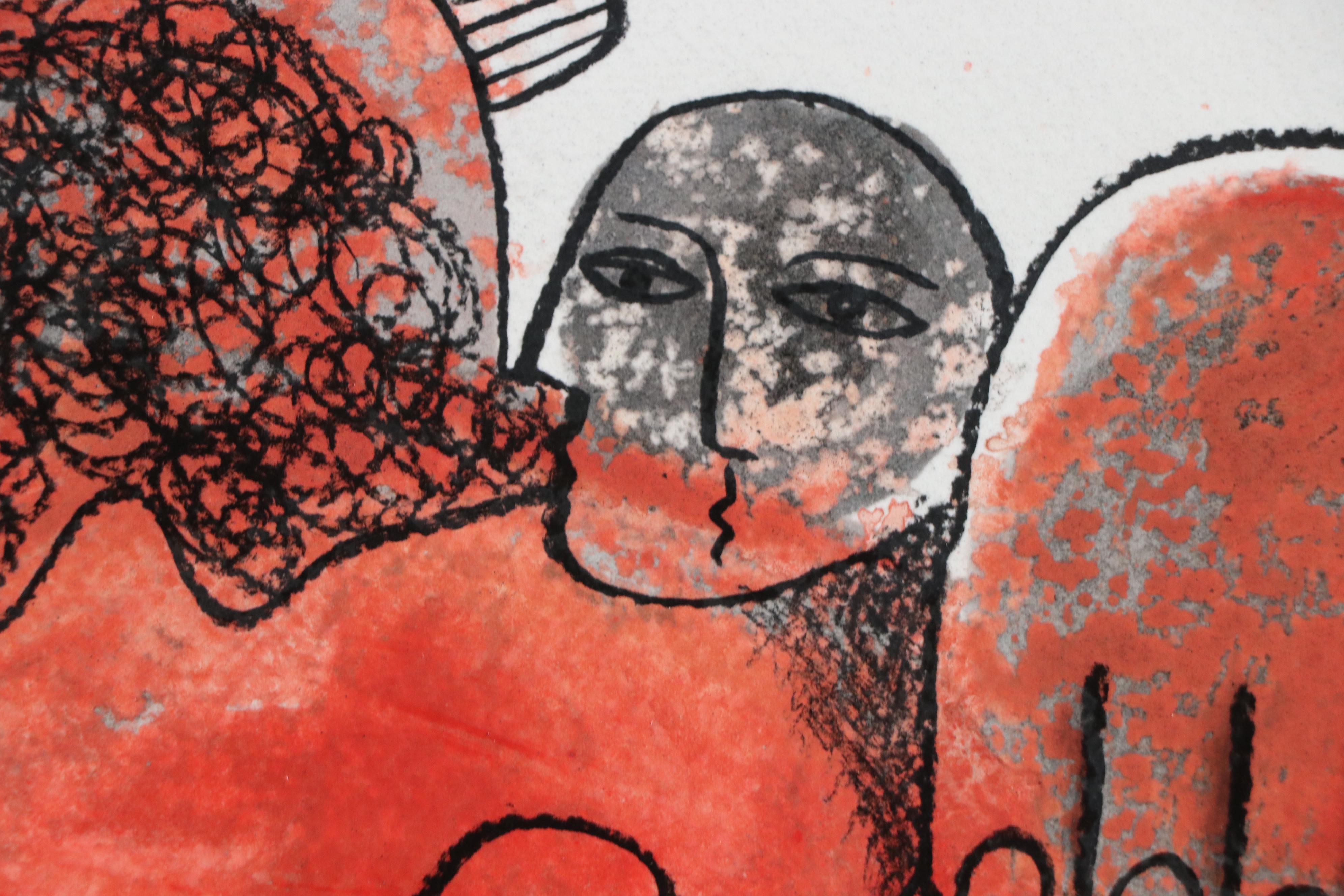 Michel Blázquez Stylized Mixed Media Painting, 2025