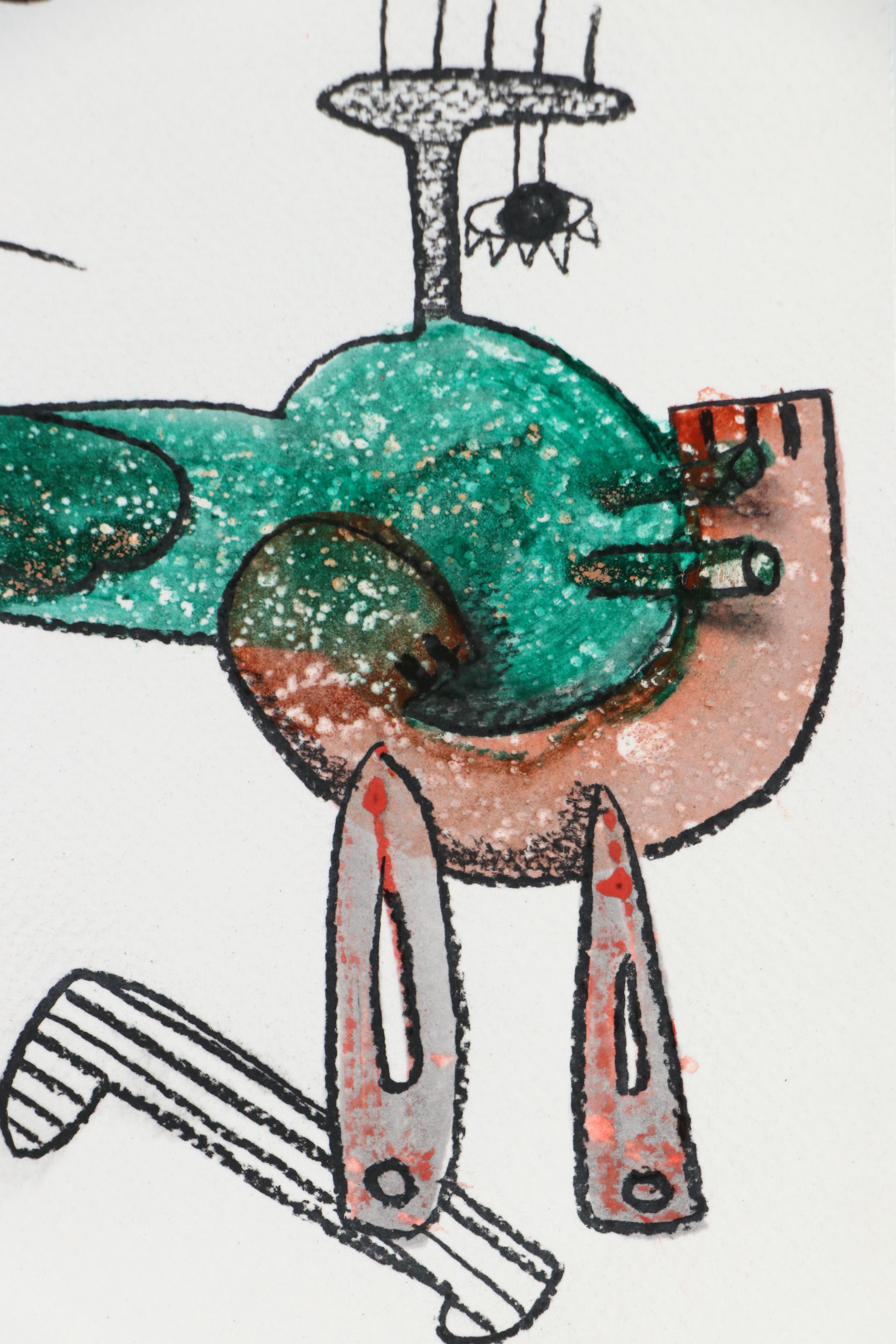 Michel Blázquez Stylized Mixed Media Painting, 2025