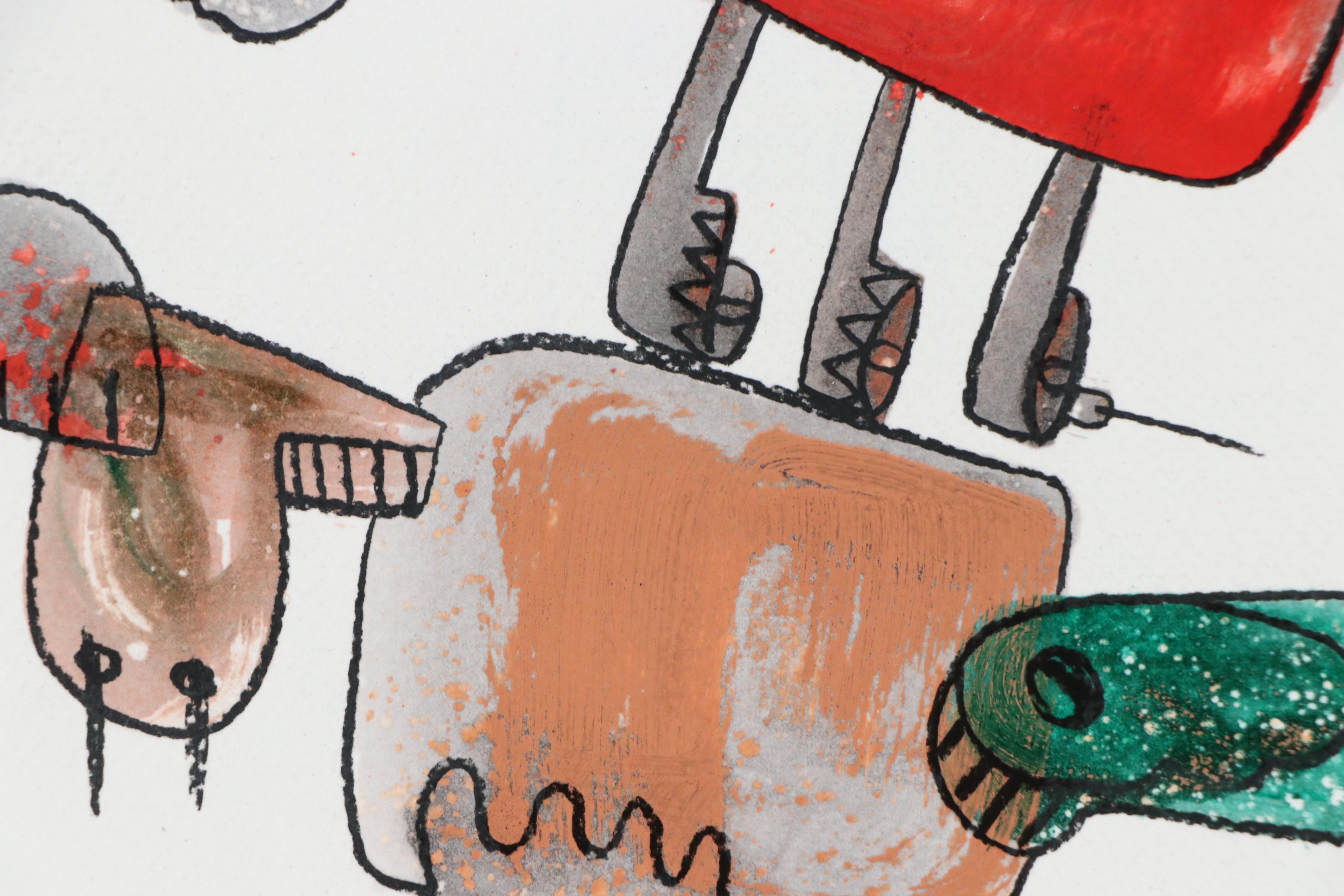 Michel Blázquez Stylized Mixed Media Painting, 2025