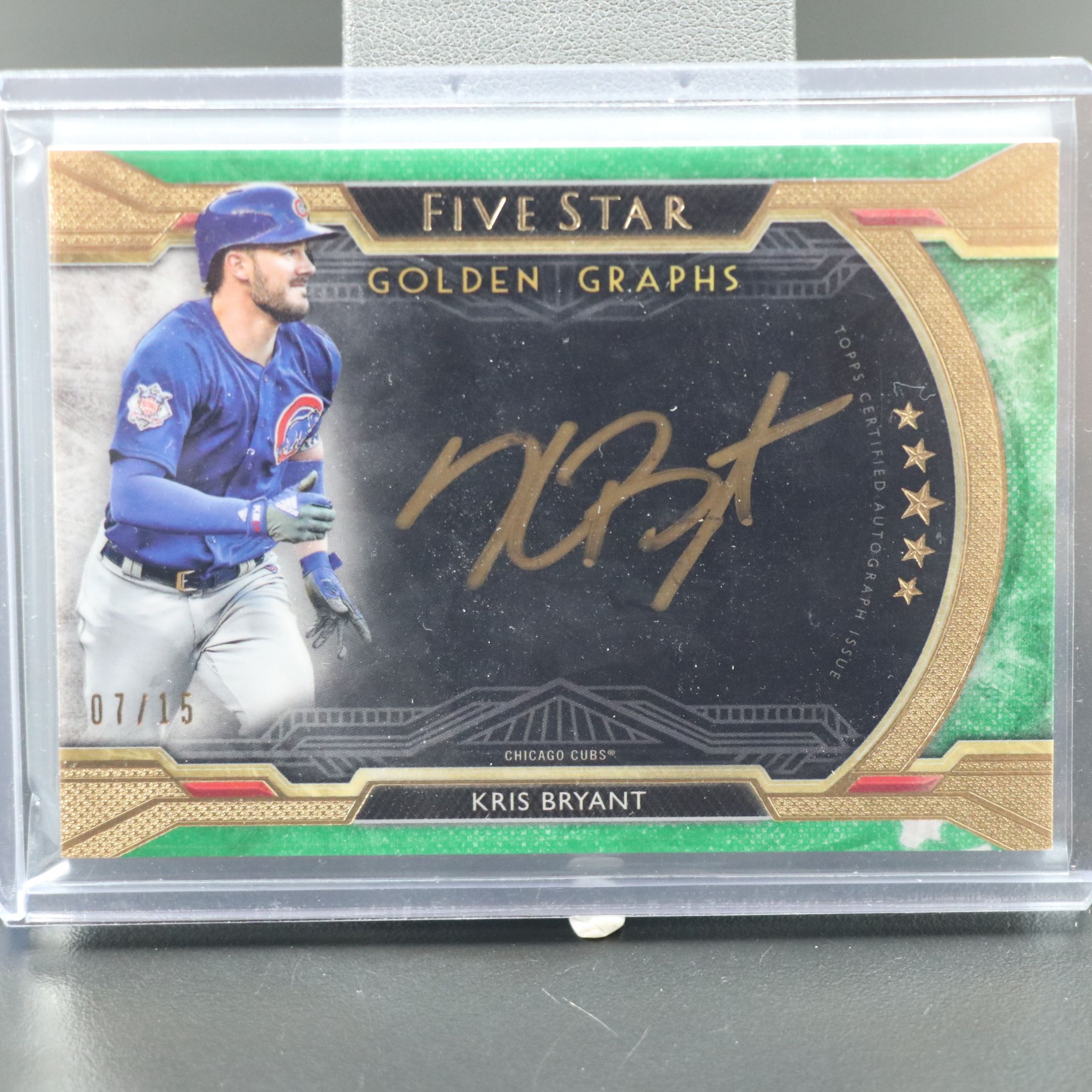 2018 Topps Five Star Kris Bryant Signed Chicago Cubs Baseball Card No. 07/15