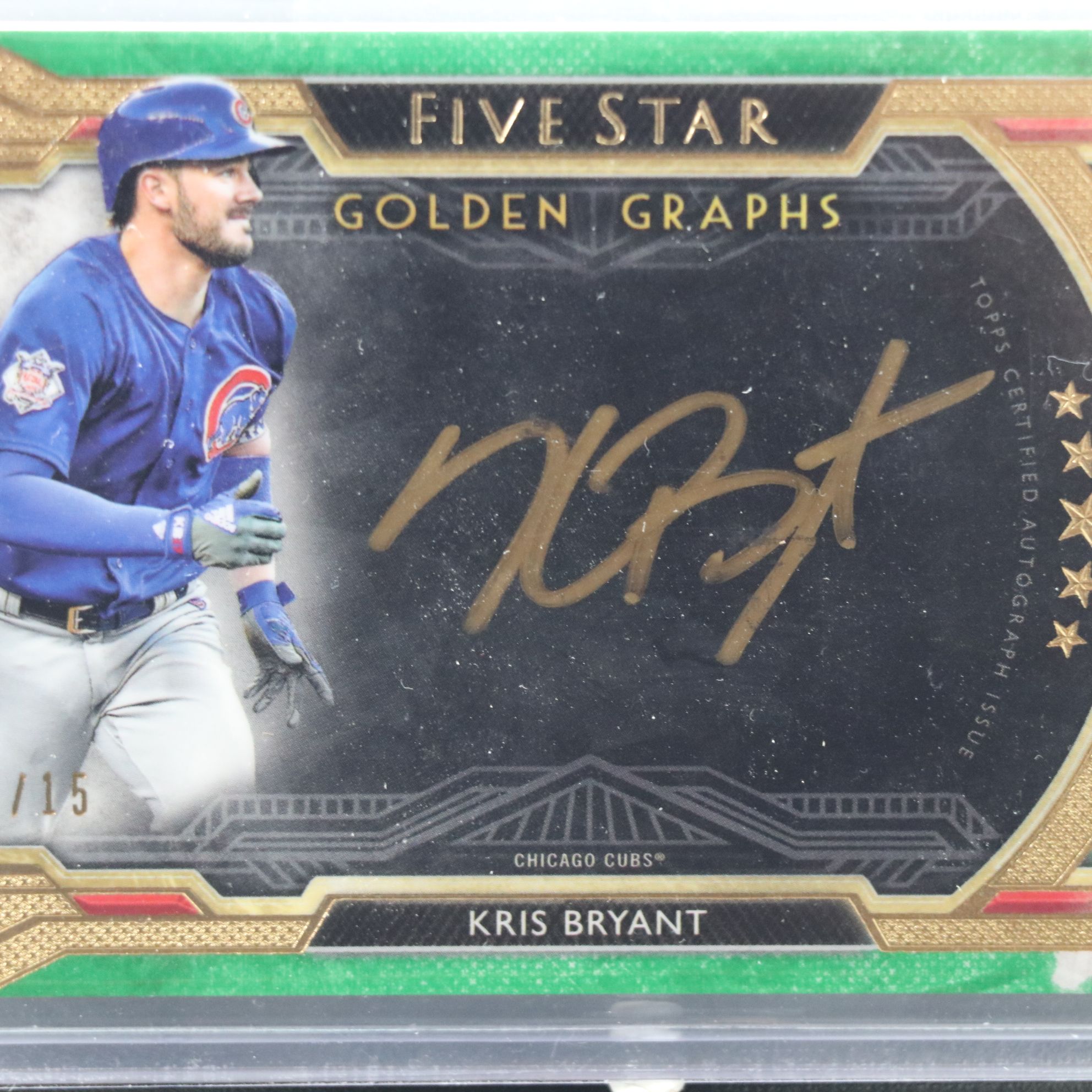 2018 Topps Five Star Kris Bryant Signed Chicago Cubs Baseball Card No. 07/15