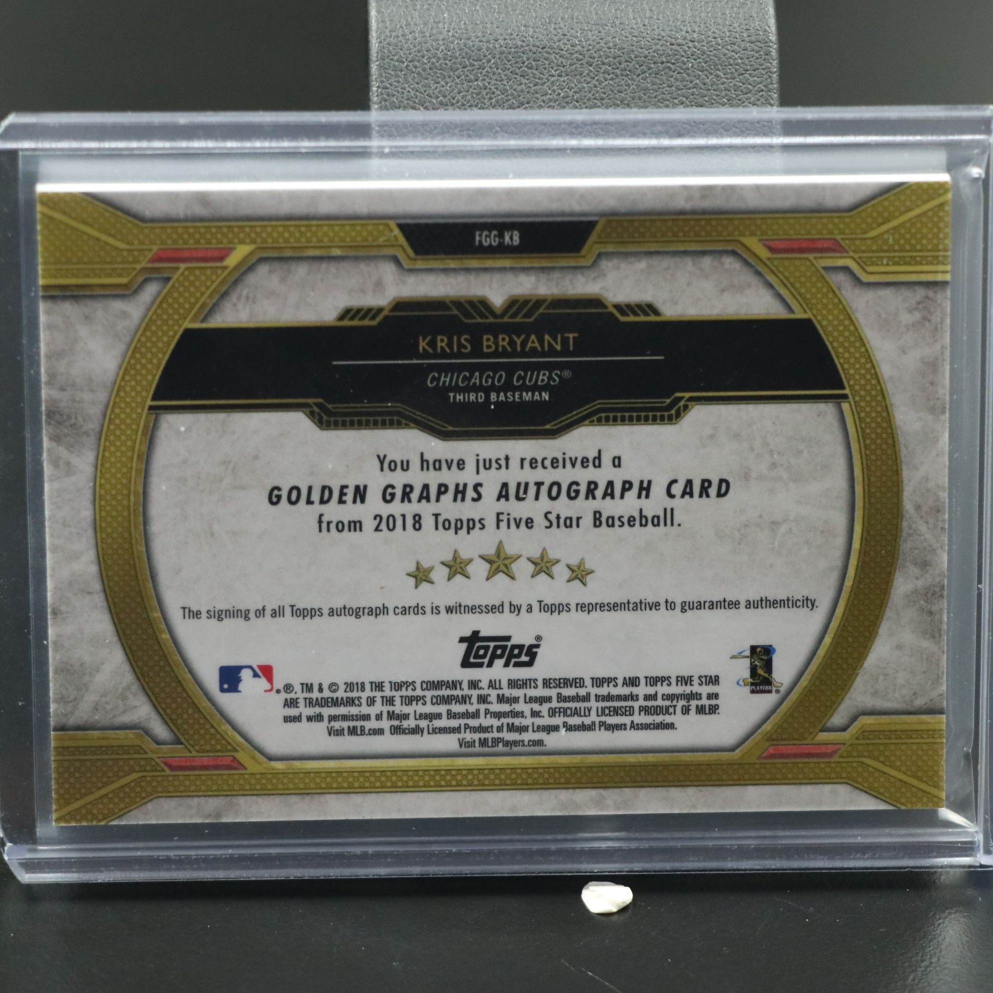 2018 Topps Five Star Kris Bryant Signed Chicago Cubs Baseball Card No. 07/15