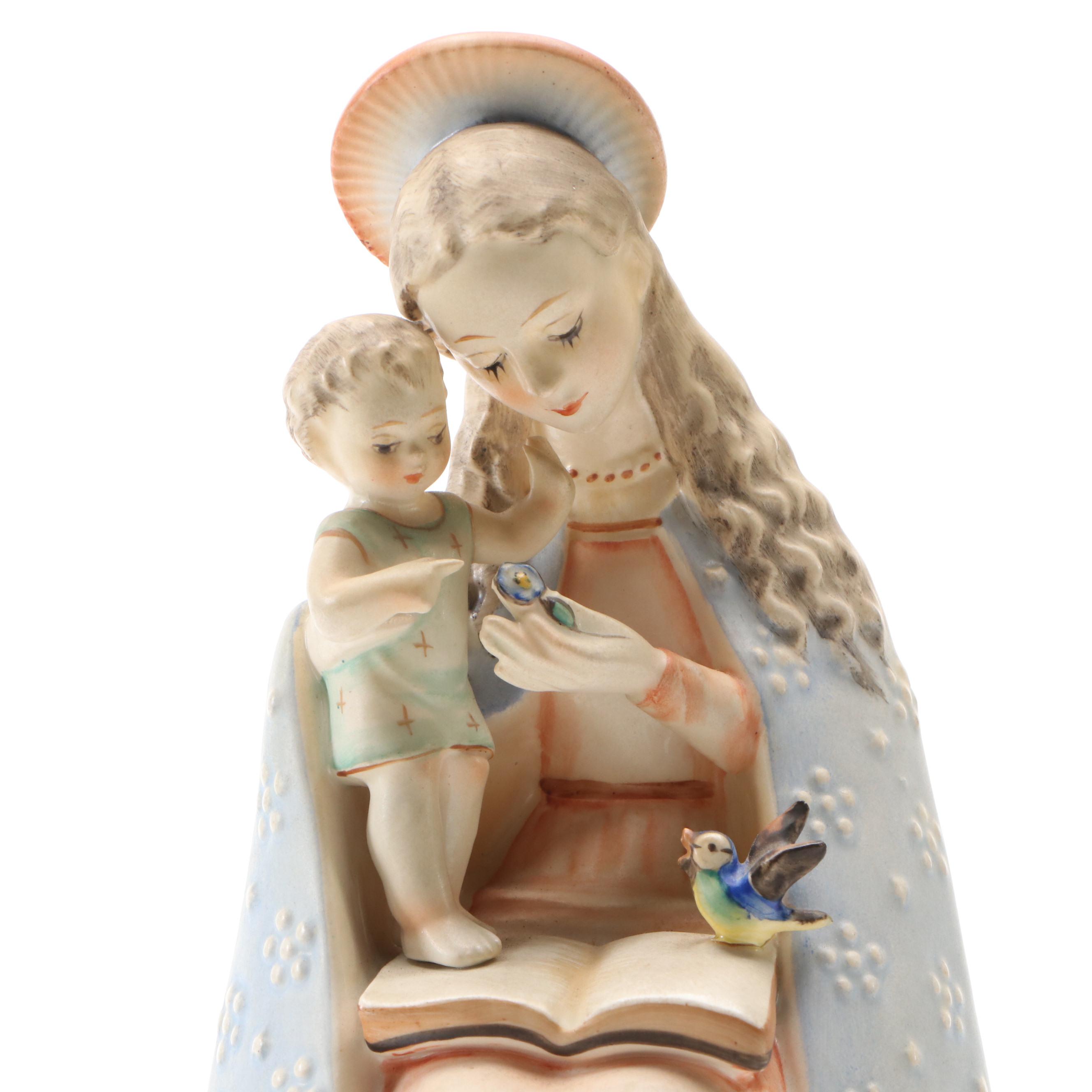 Goebel "Flower Madonna" Porcelain Hummel Figurine, Mid to Late 20th Century
