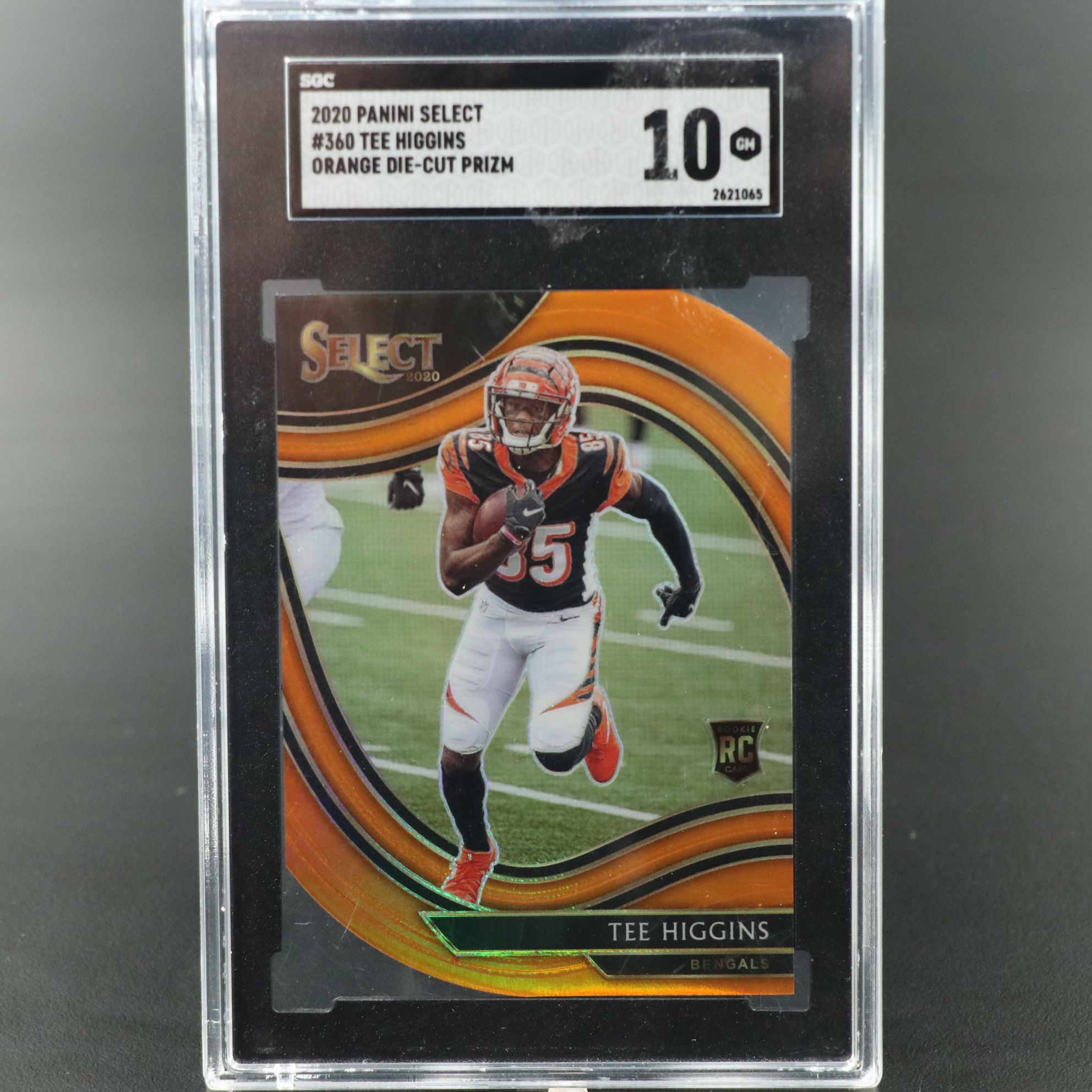 2020 Select Tee Higgins Orange Die-Cut Prizm Rookie Card Graded SGC 10